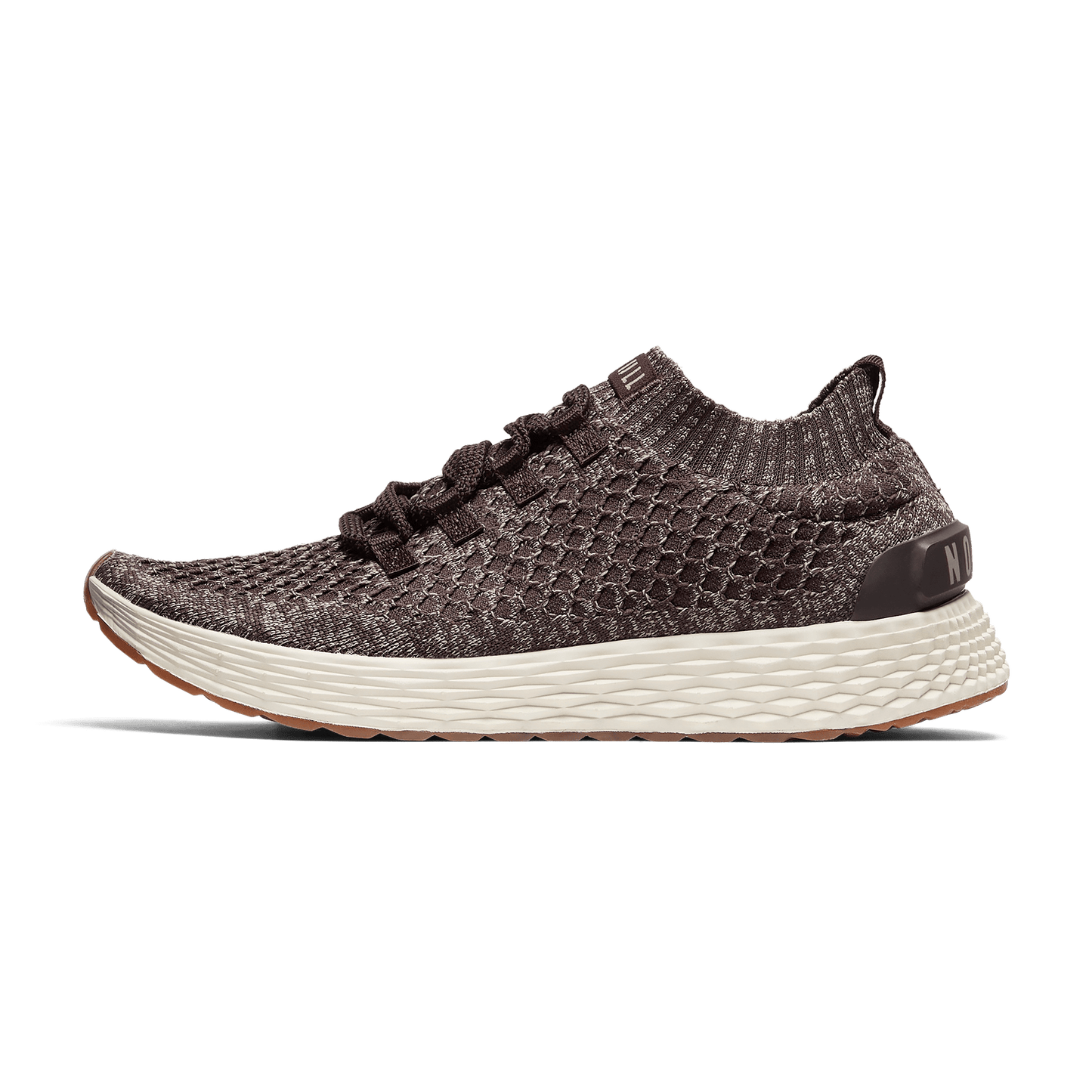 Brown Heather Allday Knit Shoes Side Angle.