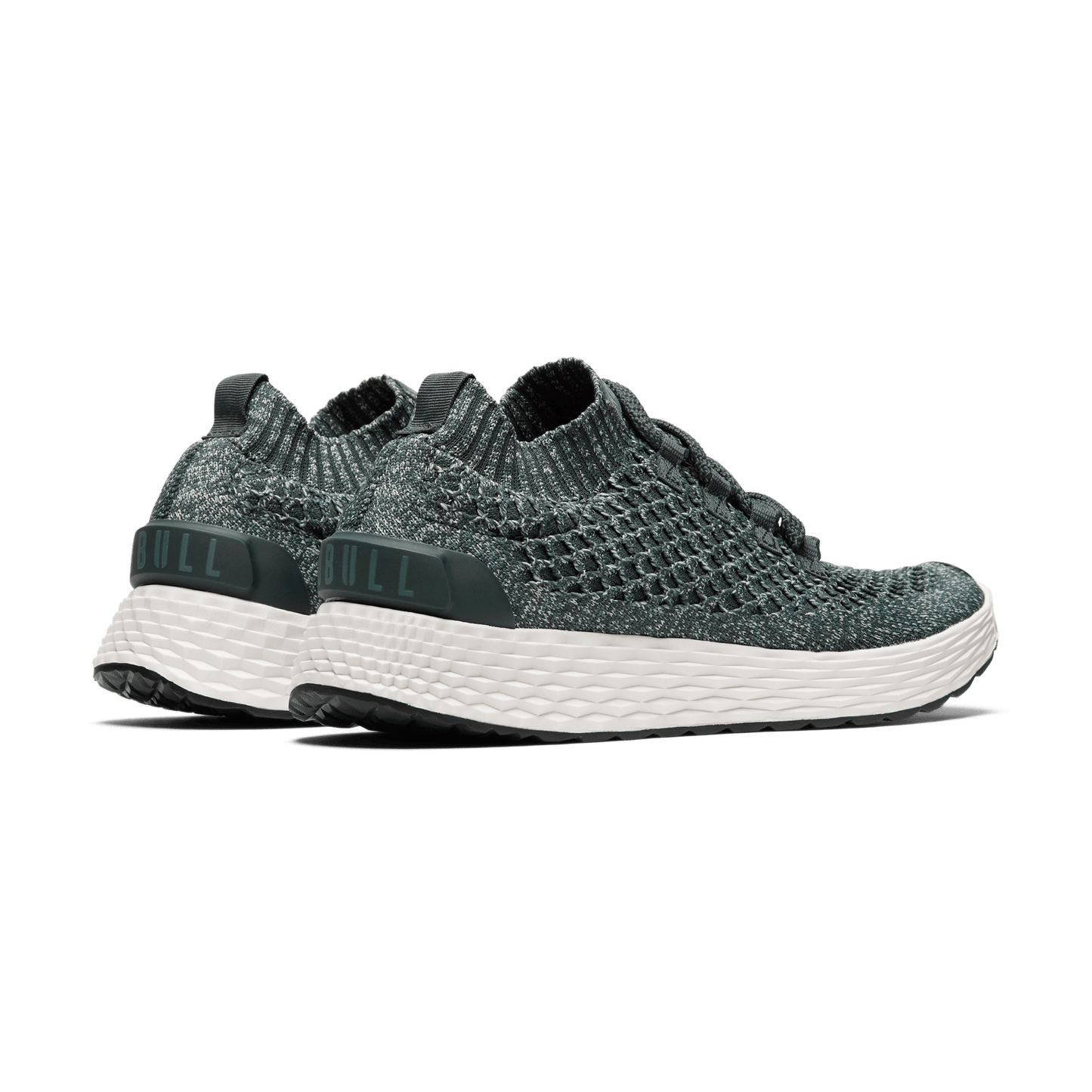 Green Heather Allday Knit Shoes Back Side Angle.