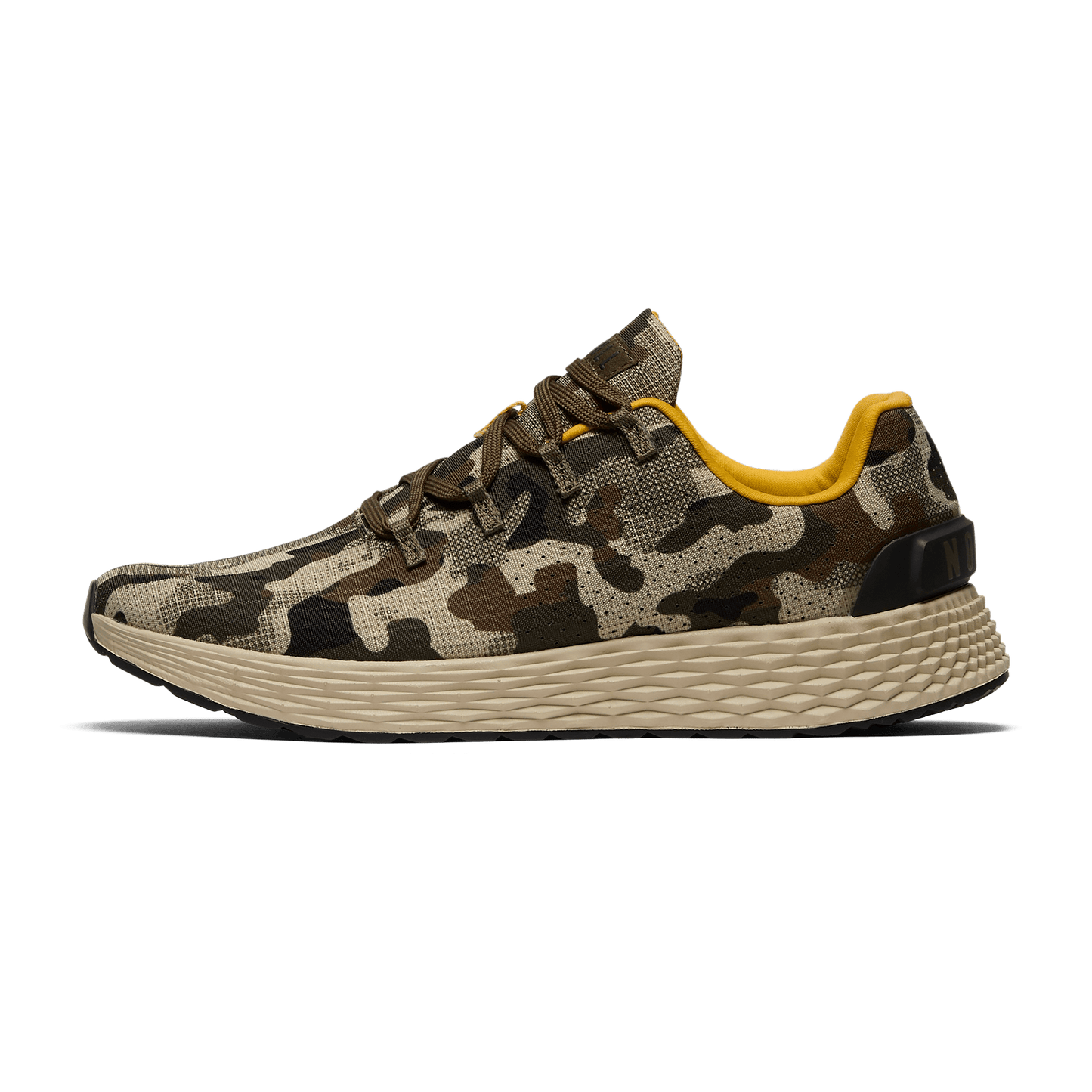 Beige Camo Allday Ripstop Shoes Side Angle.
