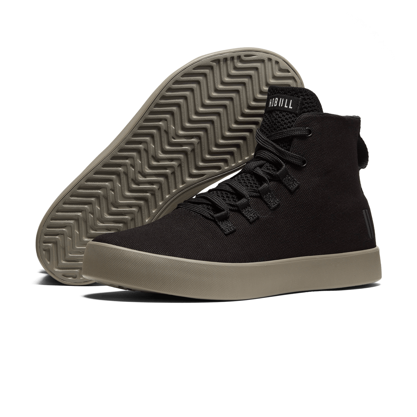 Black Recs Canvas High-Top Angled.