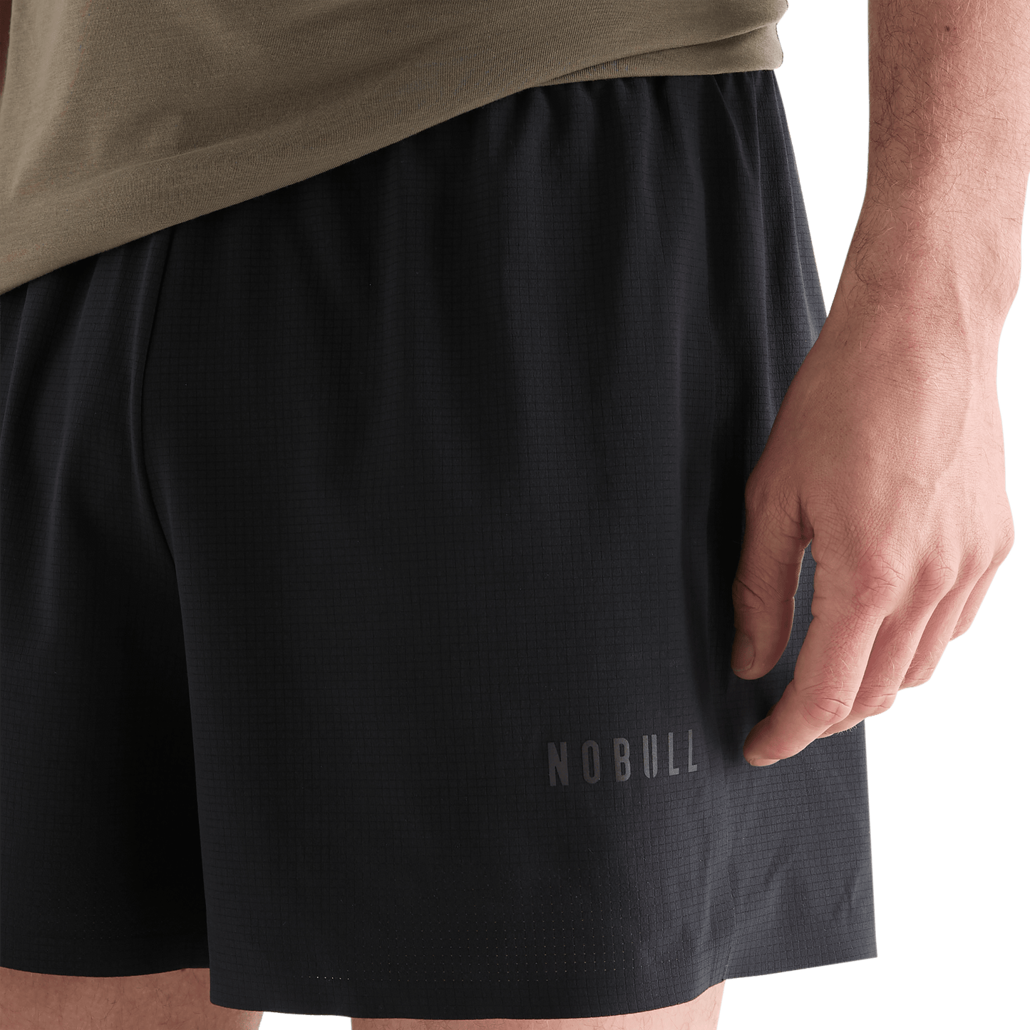 Men's Black Light Lined Short 5" NOBULL Angle