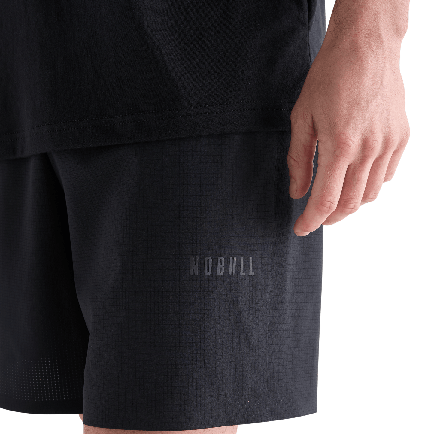 Men's Black Light Lined Short 7" NOBULL Angle