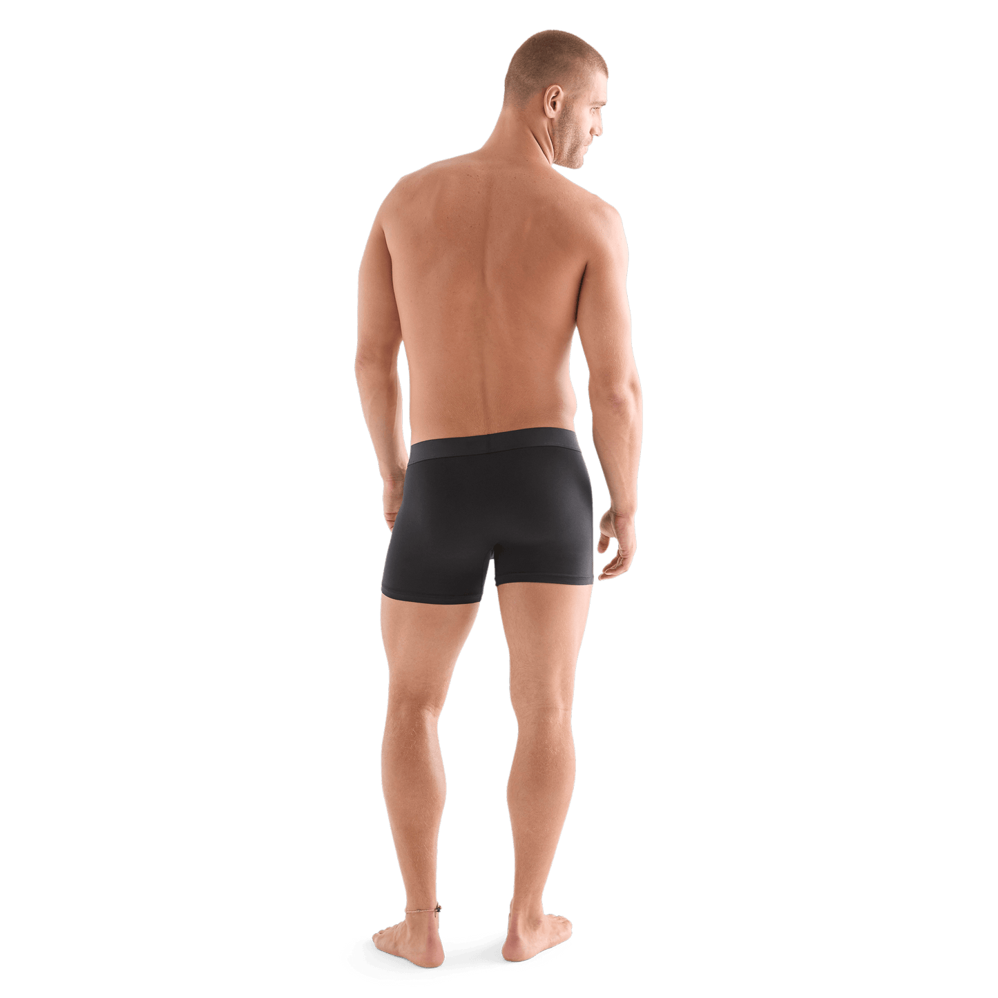 Men's Black Allday Boxer Brief 5" Back Full Body Angle