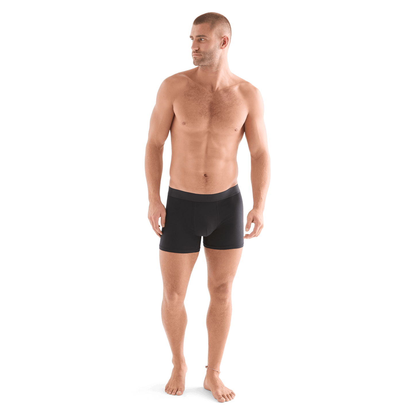 Men's Black Allday Boxer Brief 5" Front Full Body Angle
