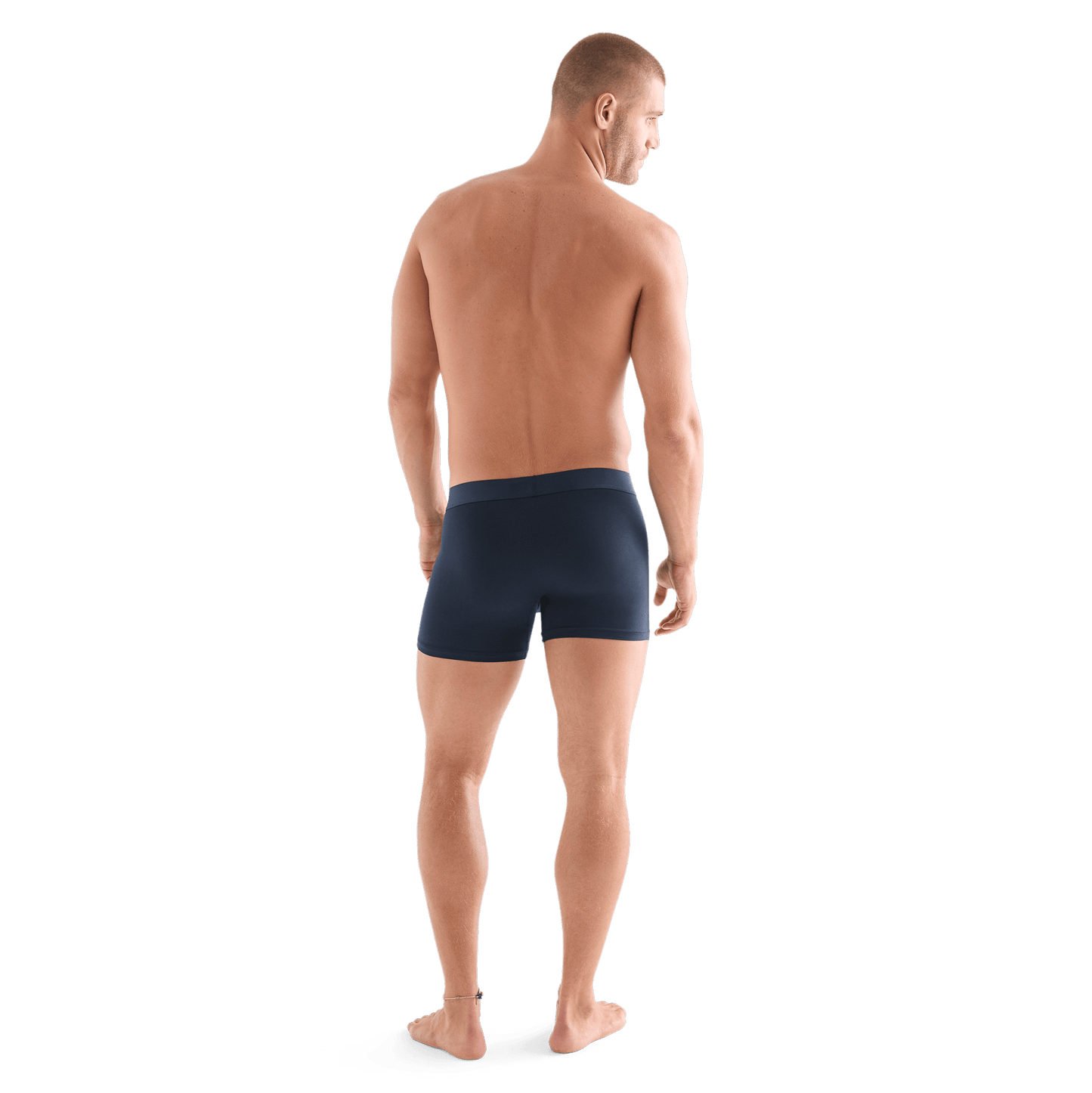 Men's Navy Allday Boxer Brief Back Full Body Angle