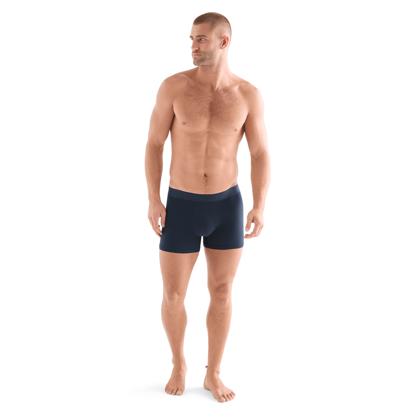 Men's Navy Allday Boxer Brief Front Full Body Angle