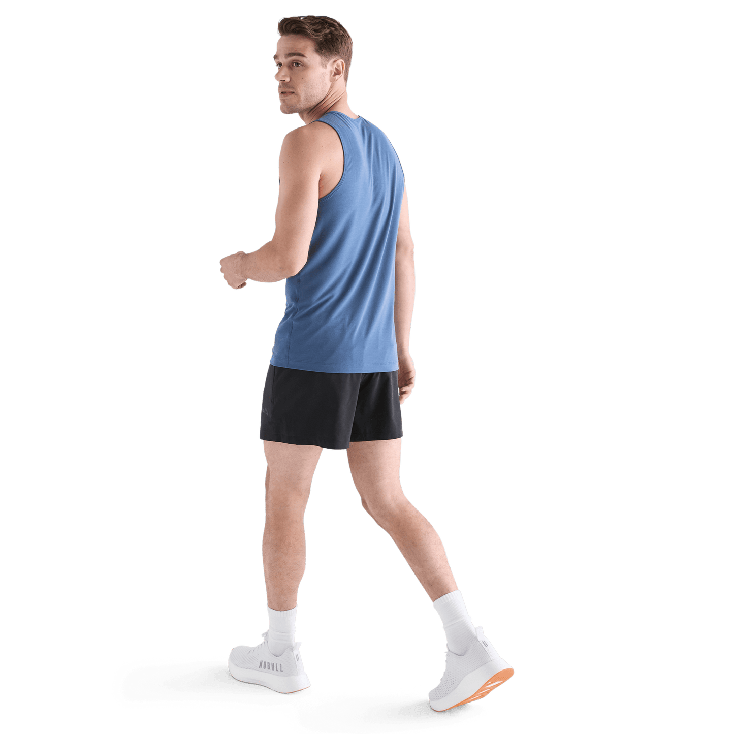 Men's Black Hybrid Short 5" Back Full Body Angle