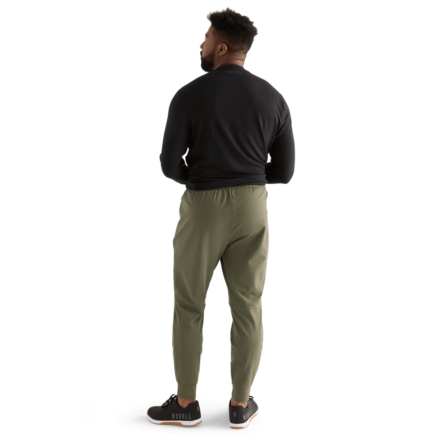 Men's Army Green Jogger Back Full Body Angle