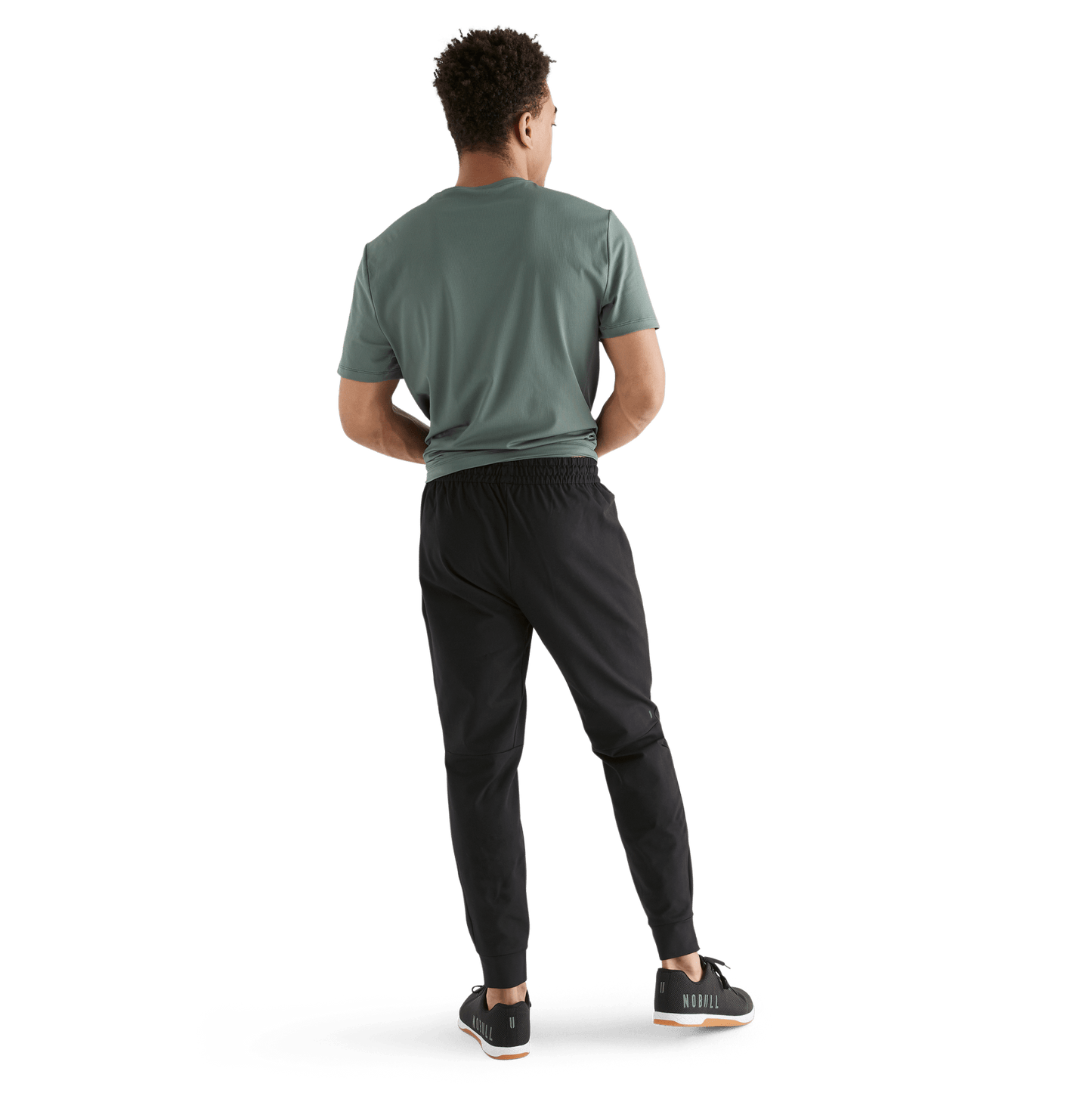 Men's Black Jogger Back Full Body Angle