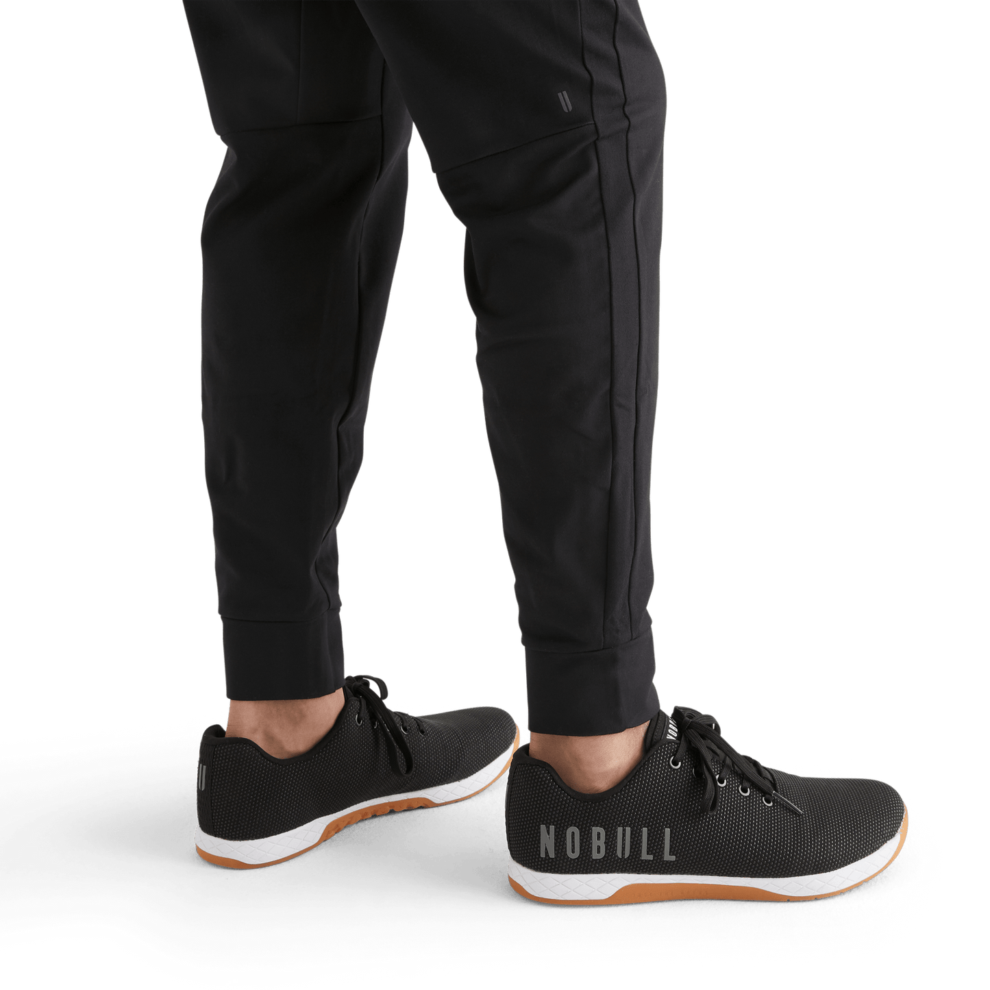 Men's Black Jogger Logo Angle