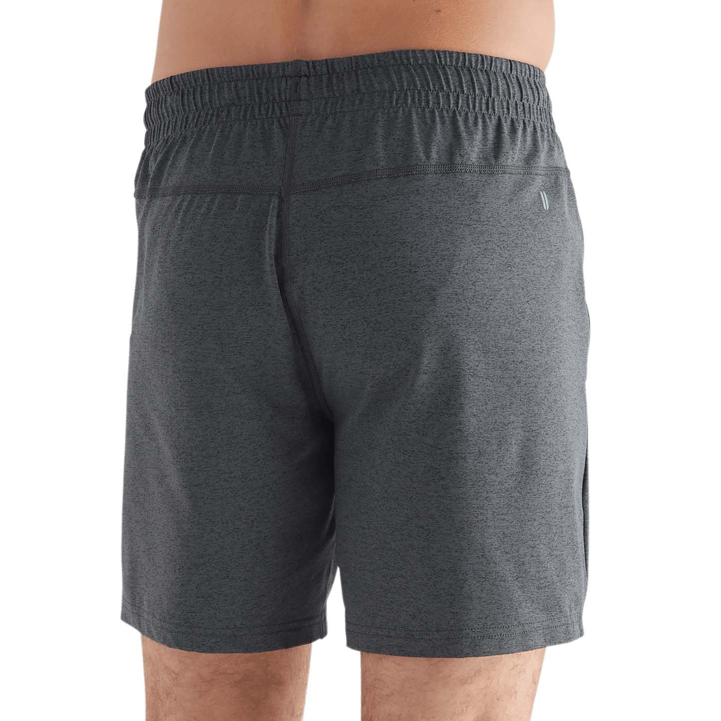 Men's Charcoal Heather Lightweight Knit Short 7" Back Angle