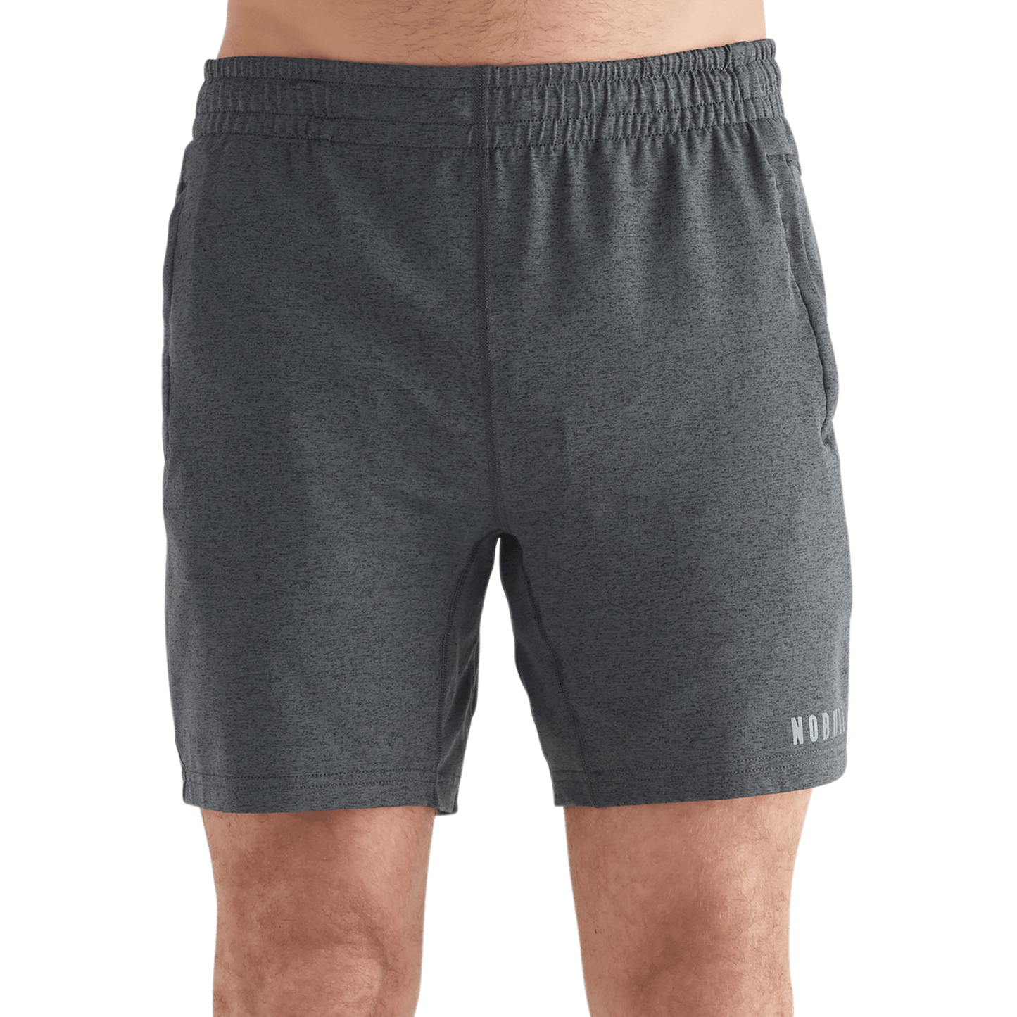 Men's Charcoal Heather Lightweight Knit Short 7" Front Angle