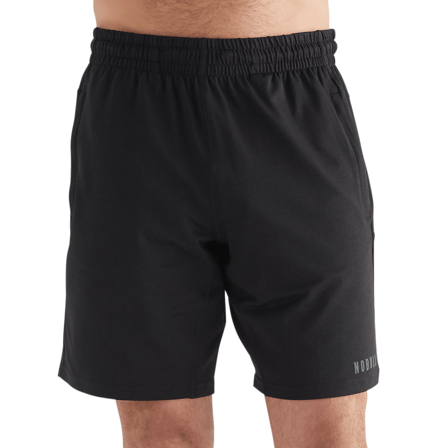 Men's Black Lightweight Knit Short 9" Front Angle