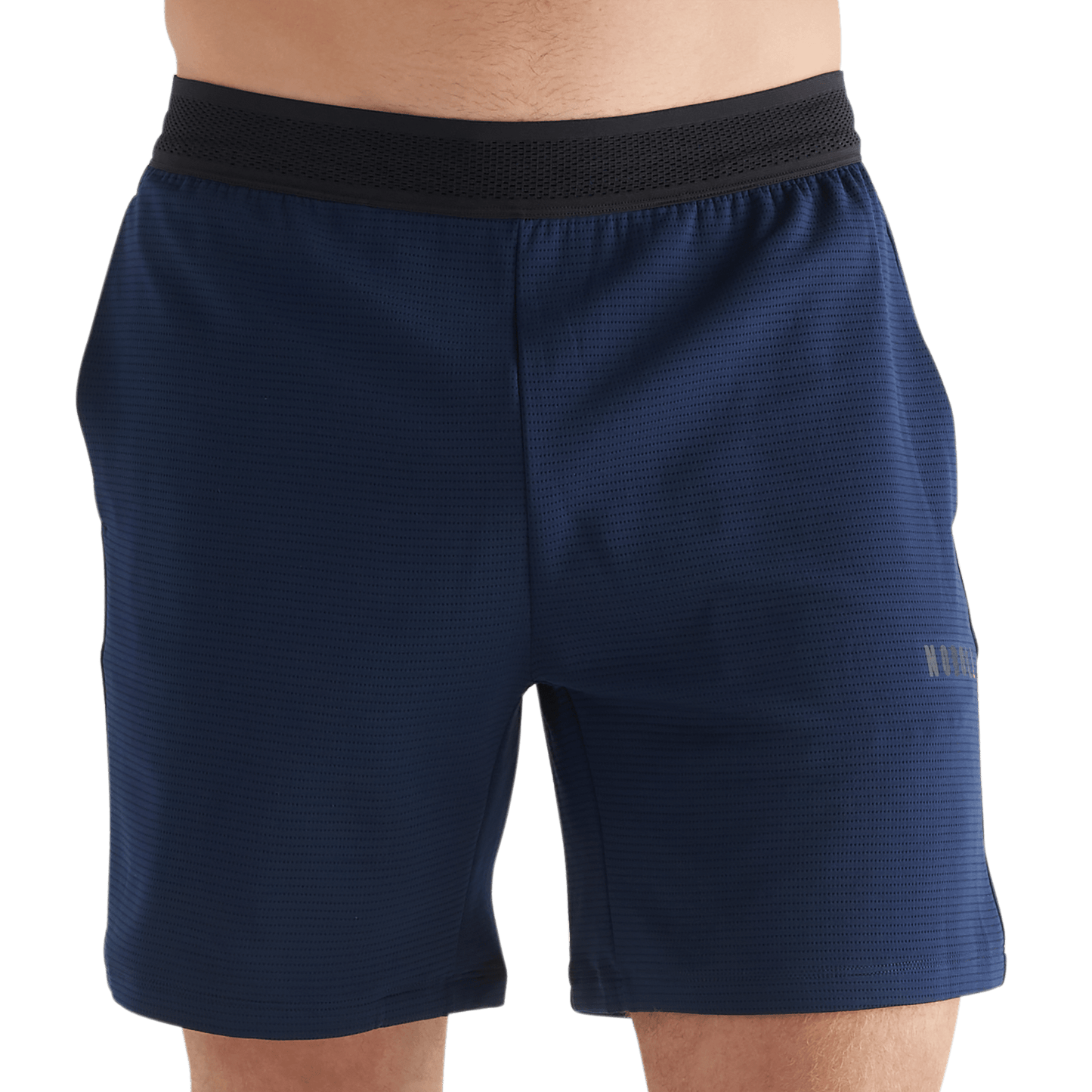 Men's Night Navy Textured Knit Short 7" Front Angle