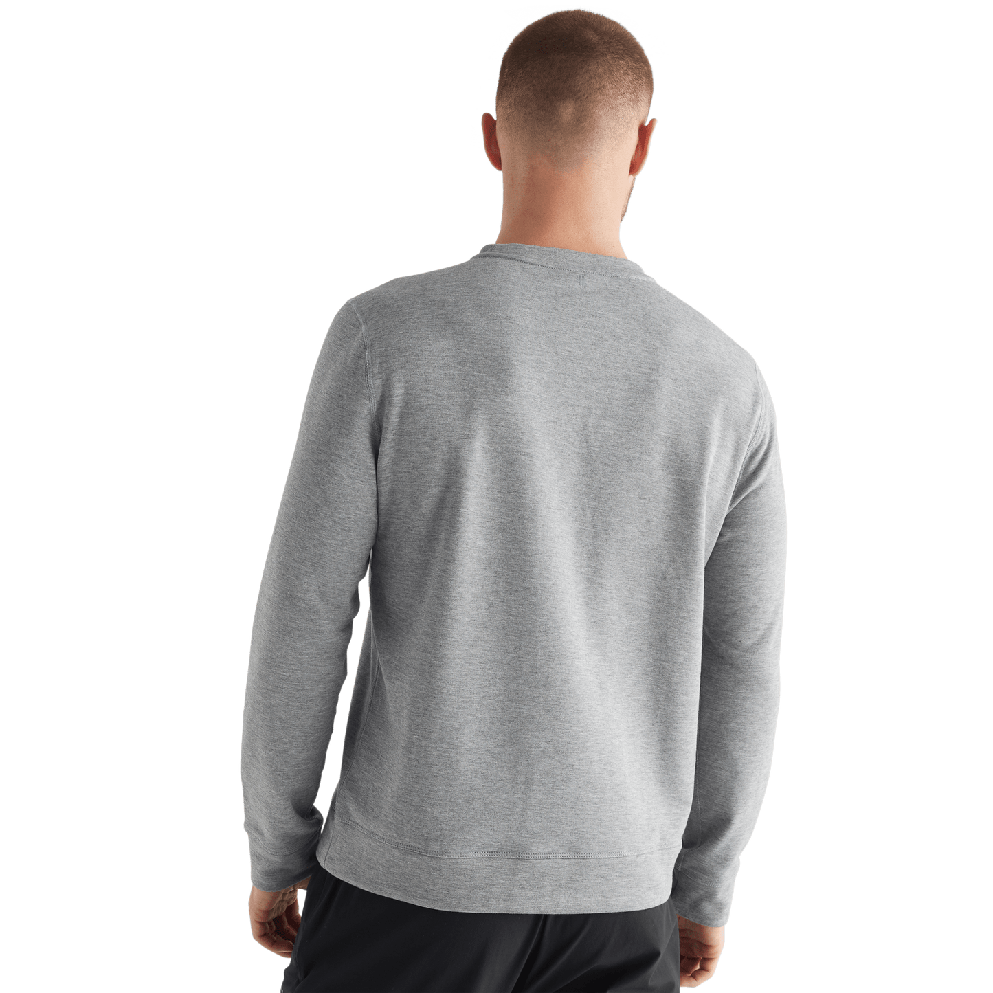 Men's Heather Grey NOBULL Crew Sweatshirt Back Angle