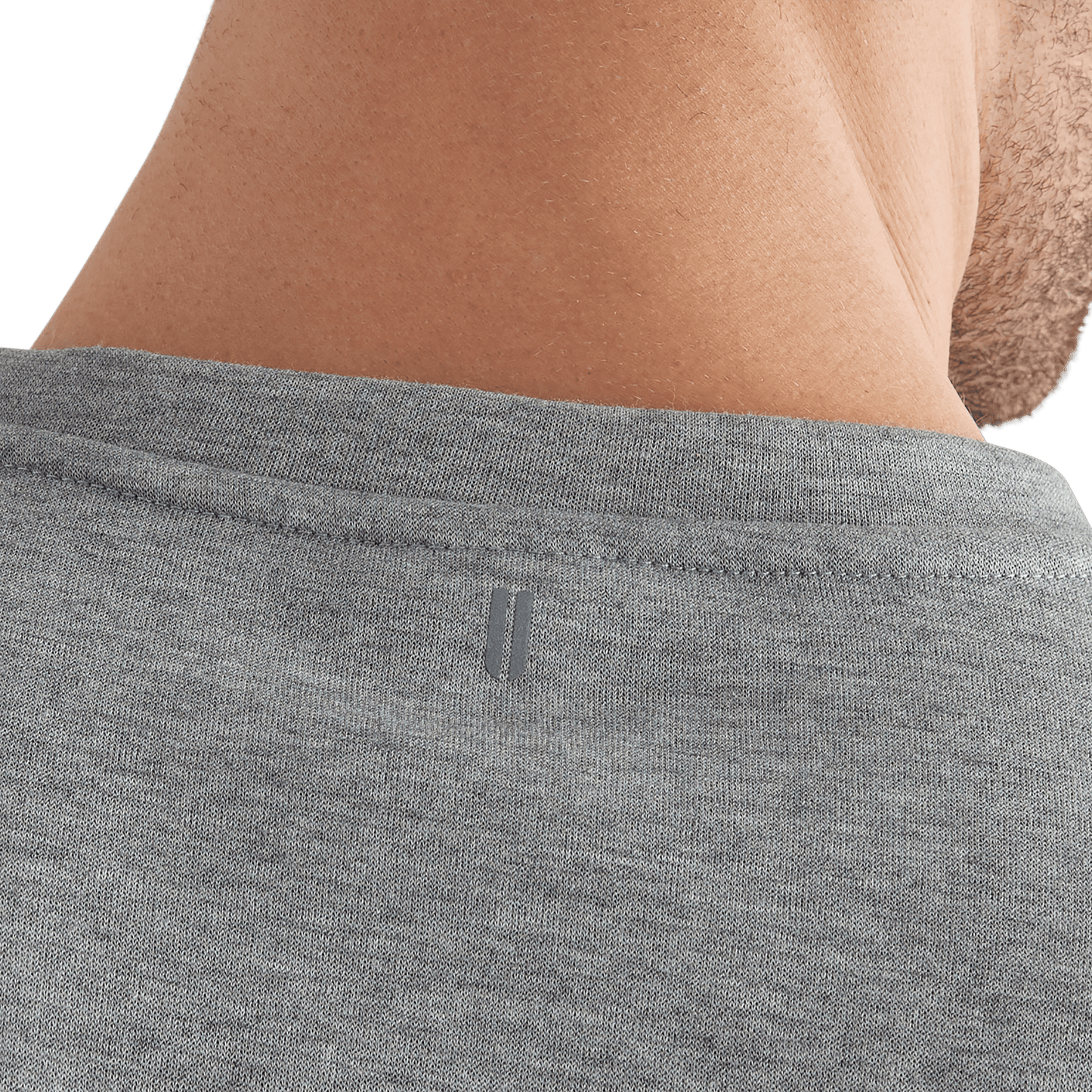 Men's Heather Grey NOBULL Crew Sweatshirt Logo Angle