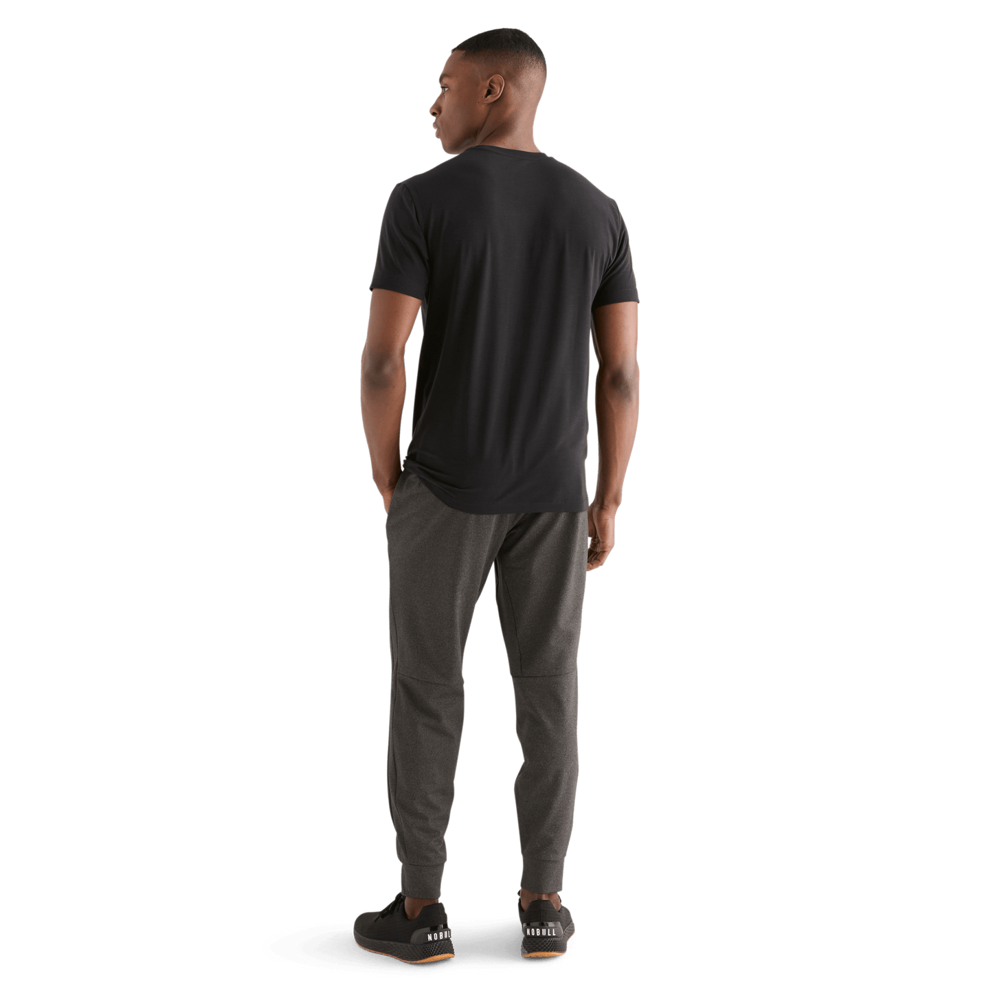 Men's Black NOBULL Tee Back Full Body Angle