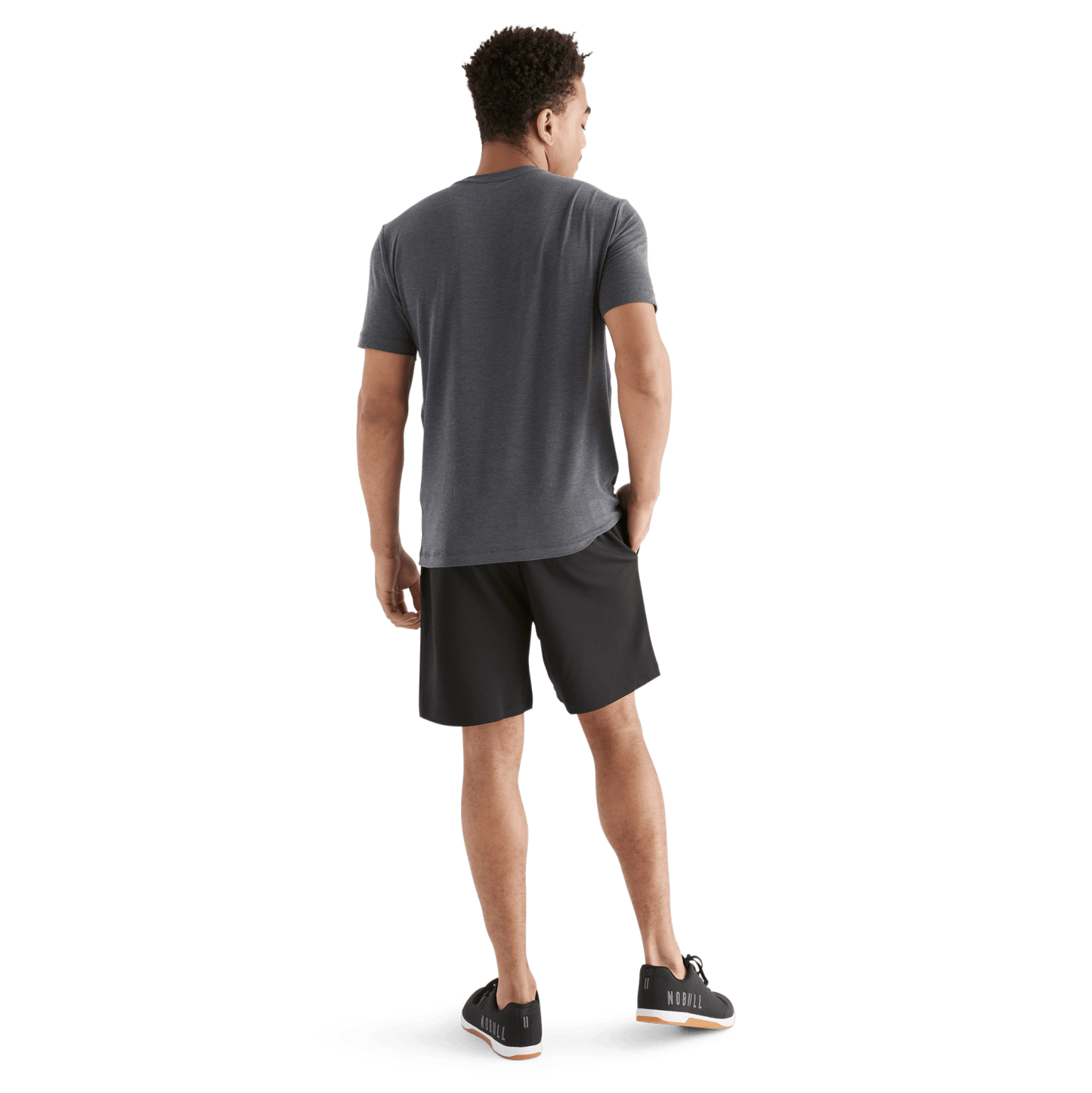 Men's Charcoal NOBULL Tee Back Full Body Angle