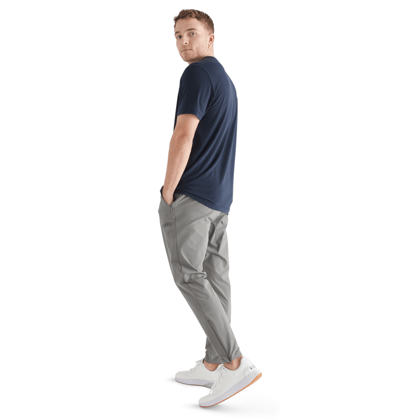 Men's Night Navy NOBULL Tee Back Full Body Angle