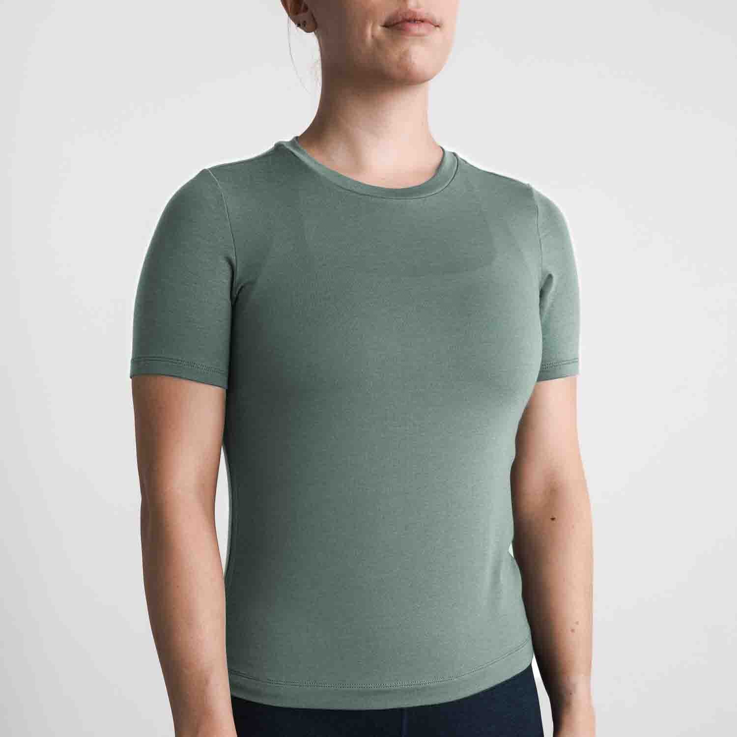 Natural Womens T-shirt Merino Wool Short Sleeve Tee Shirt Top Yoga