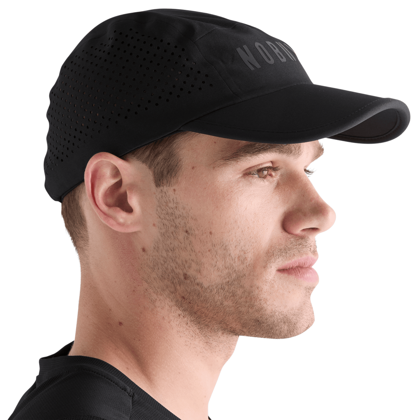 Black Running Hat Side Angle