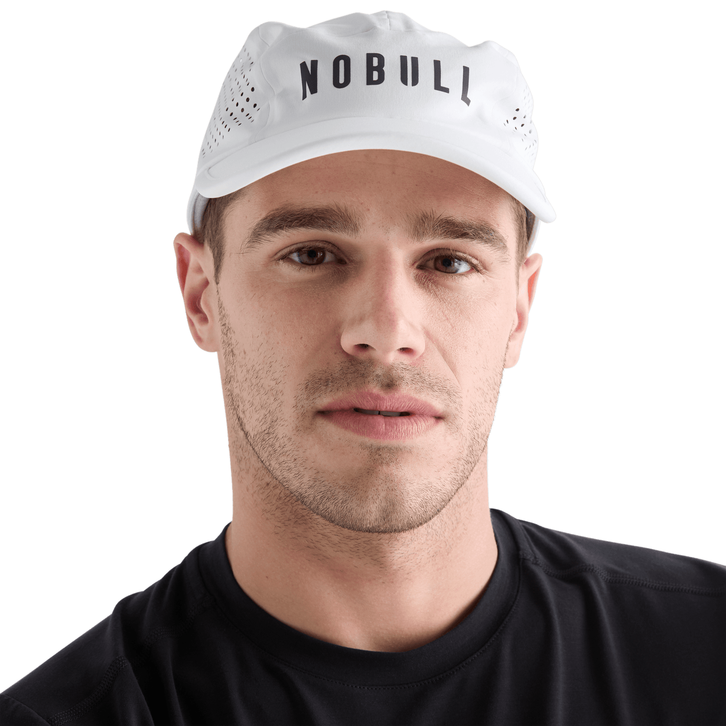 White Running Hat Front Angle