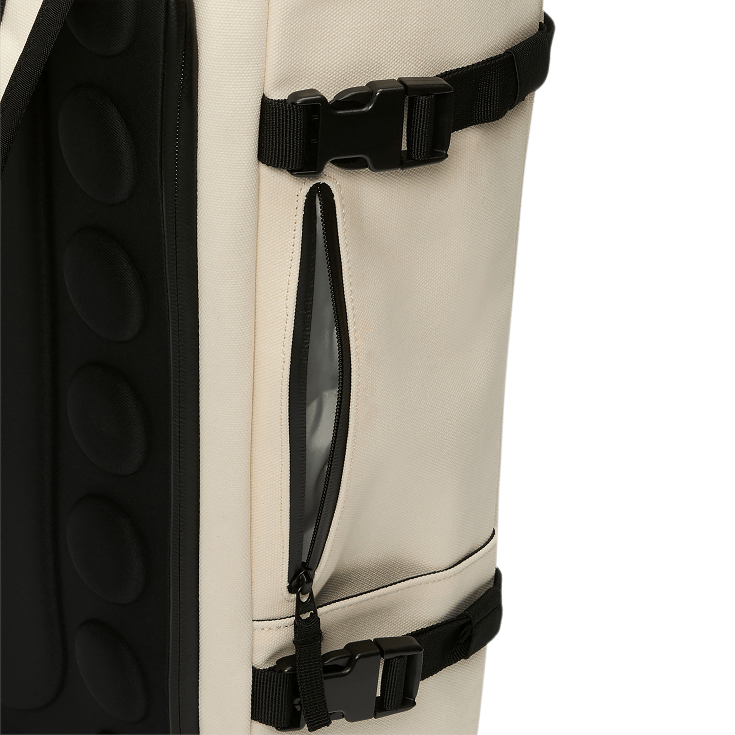 Ivory NOBULL Waxed Canvas Duffleback Side Pocket Angle