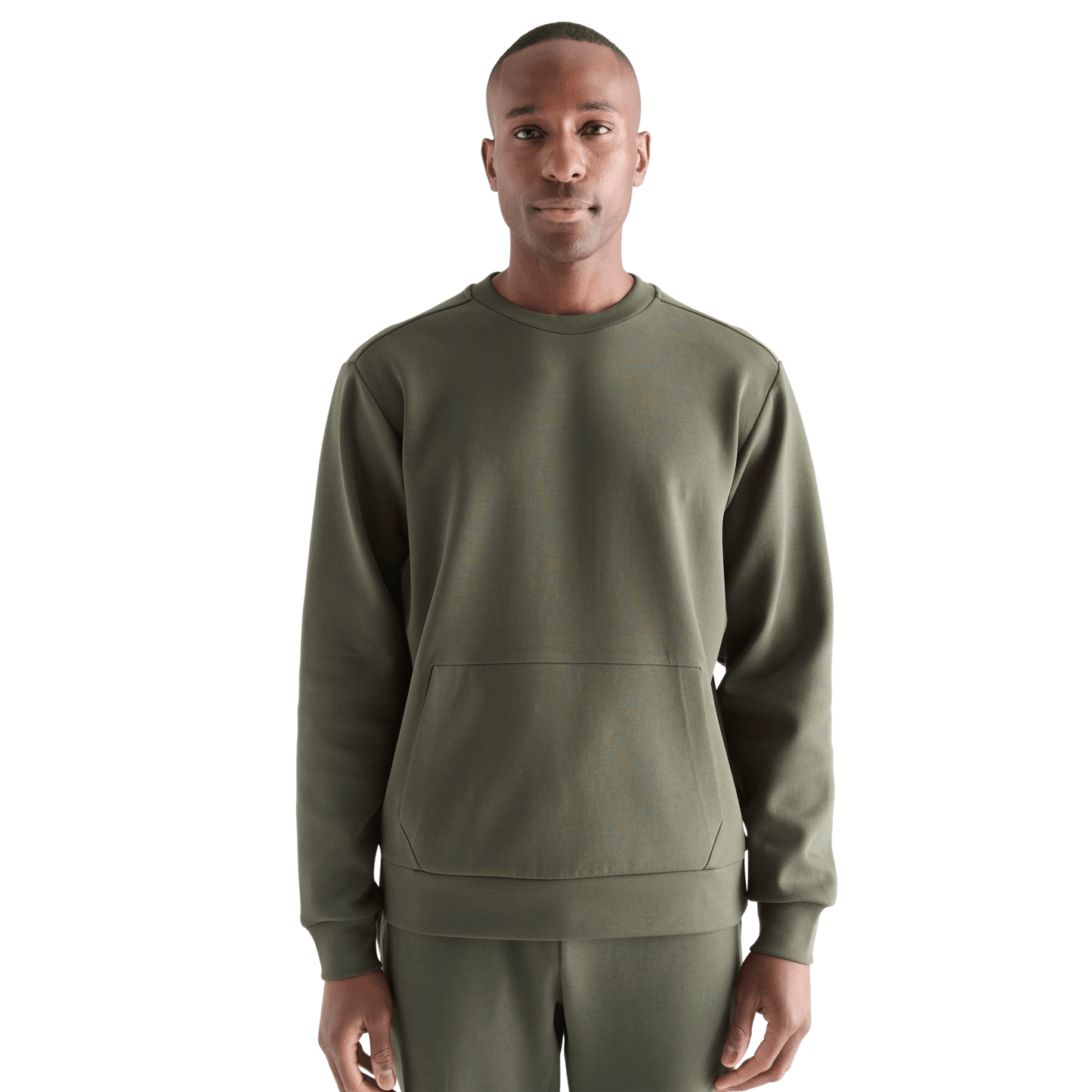 Men's Dark Army Allday Elements Crew Front Angle