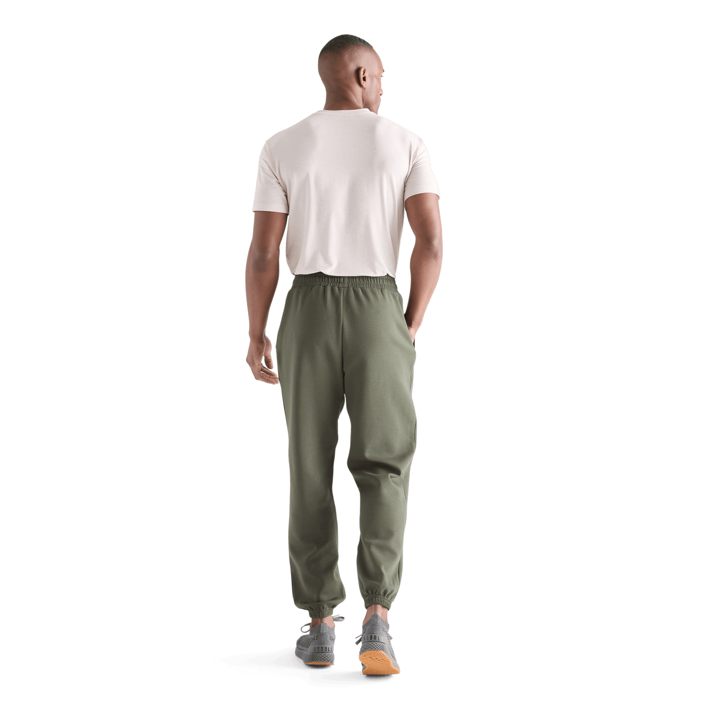 Men's Dark Army Allday Elements Sweatpant Back Full Body Angle