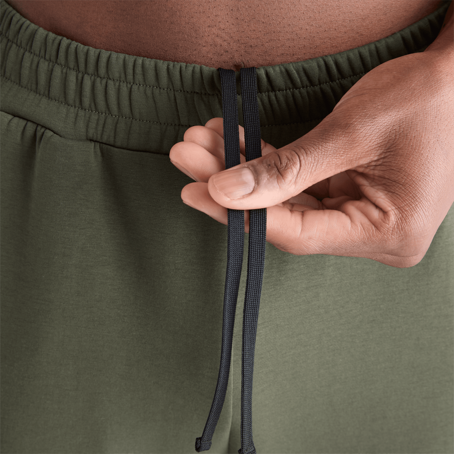Men's Dark Army Allday Elements Sweatpant Drawstring Angle