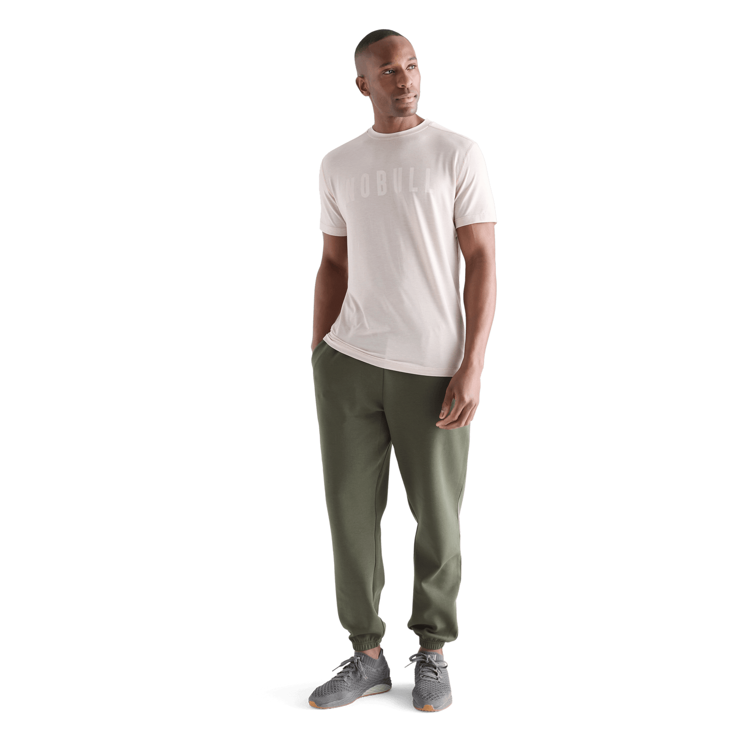 Men's Dark Army Allday Elements Sweatpant Front Full Body Angle