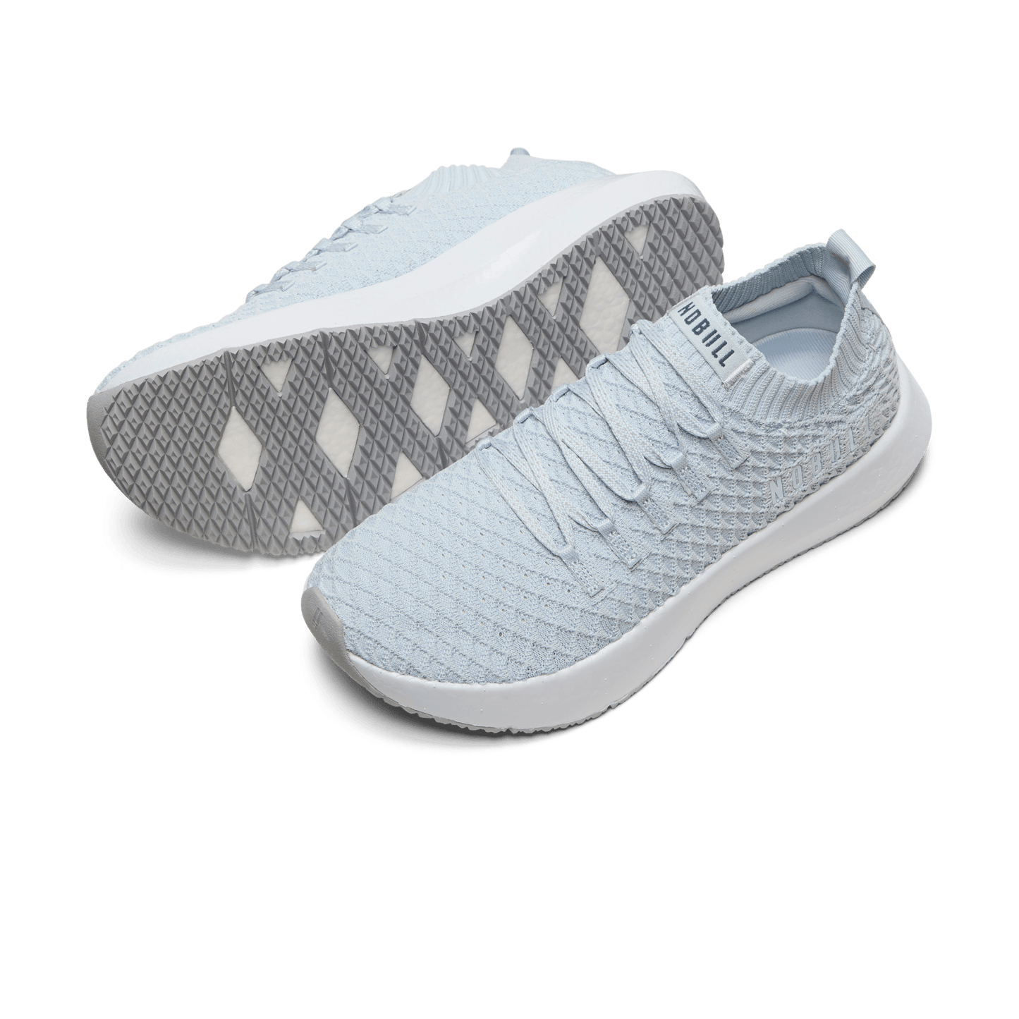 Blue Mist Drive Knit Shoe Angled.