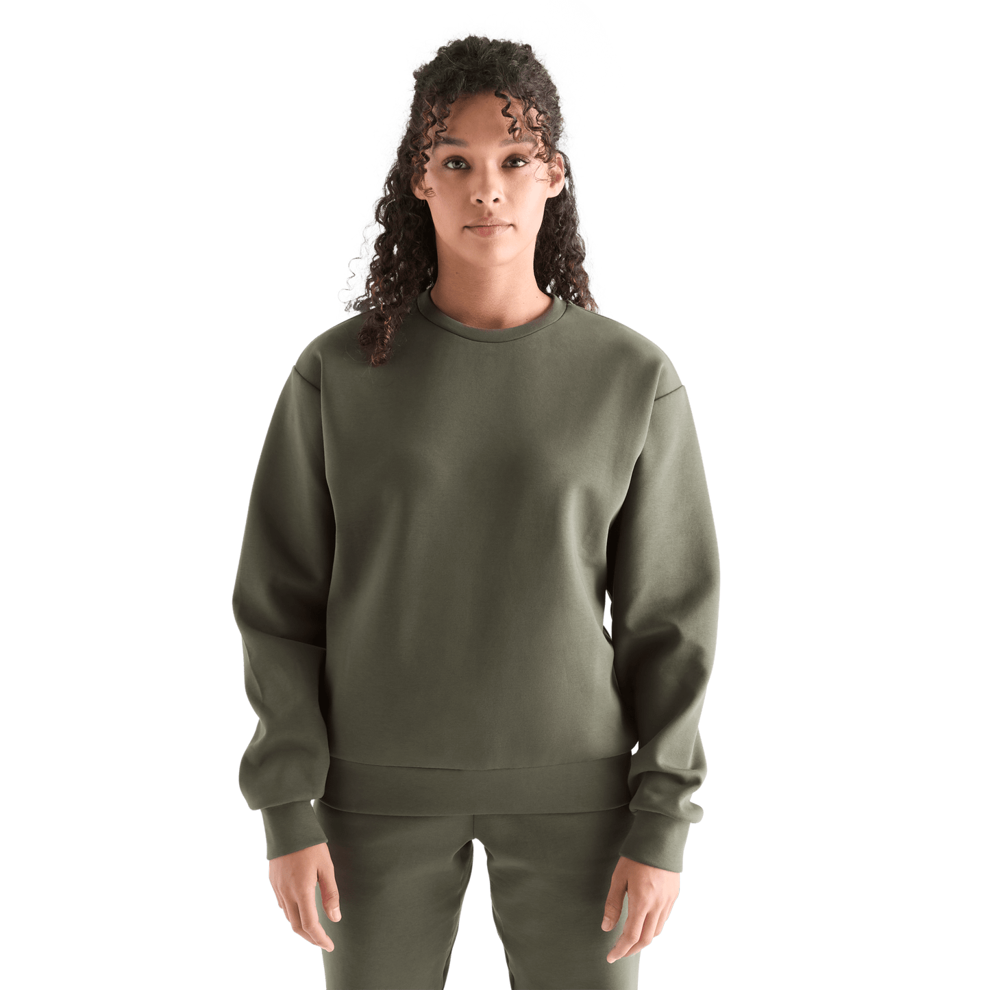Women's Dark Army Allday Elements Crew Front Angle