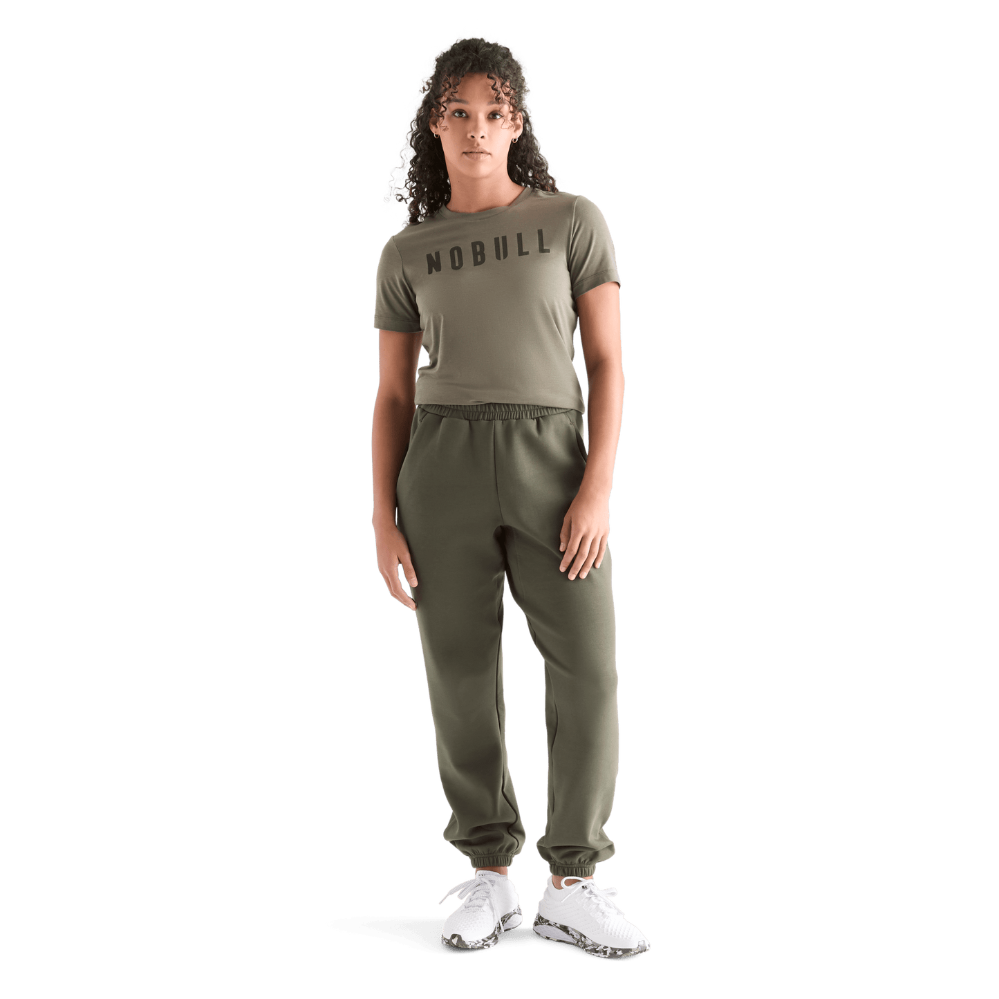 Women's Dark Army Allday Elements Sweatpant Front Full Body Angle