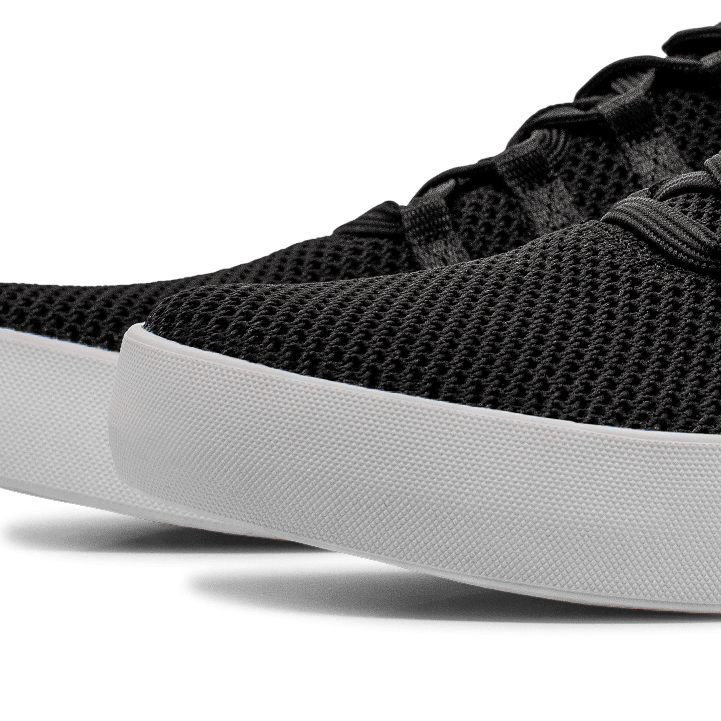 Women's Black White Recs Shoes Toe Box Angle