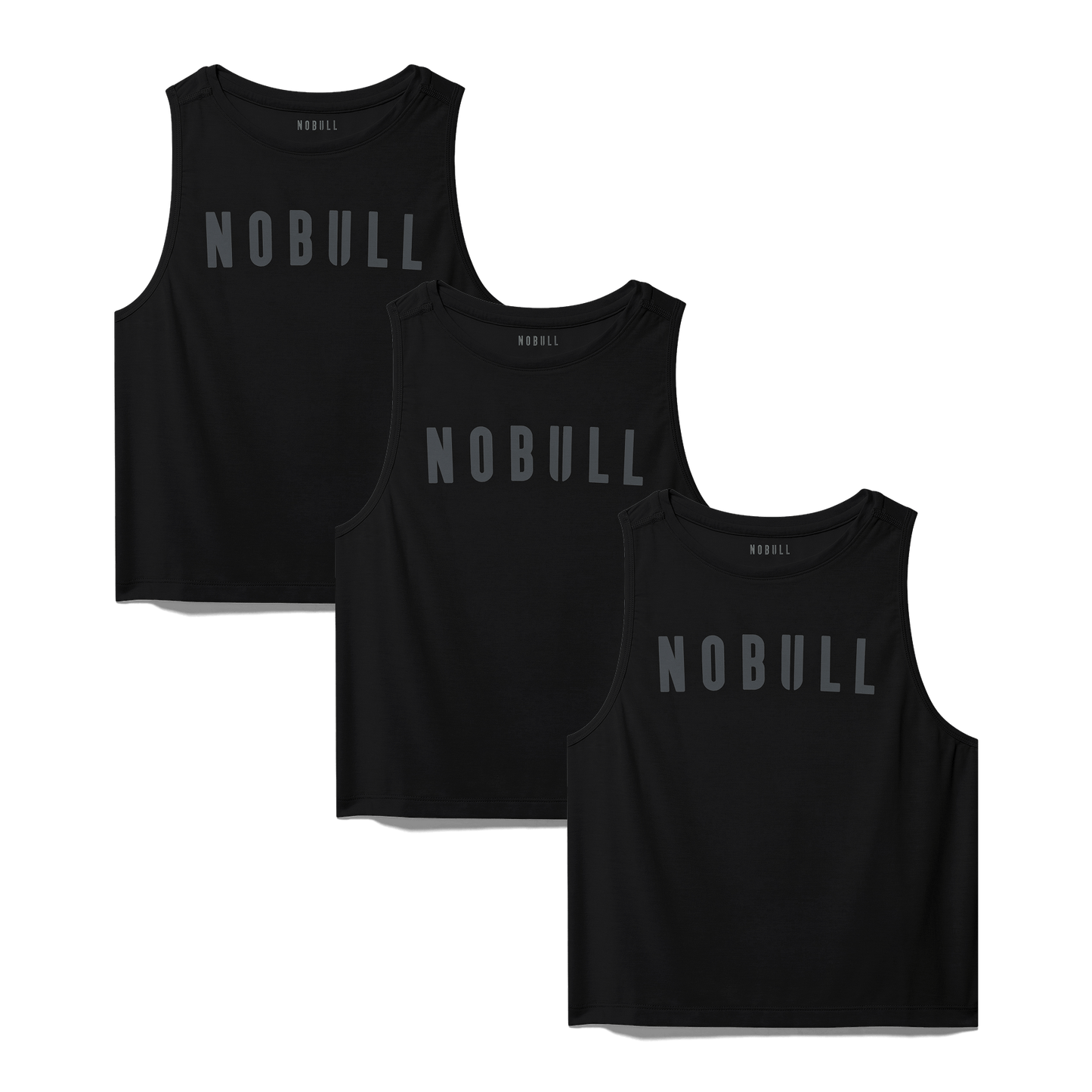 Three Black NOBULL Muscle Tanks