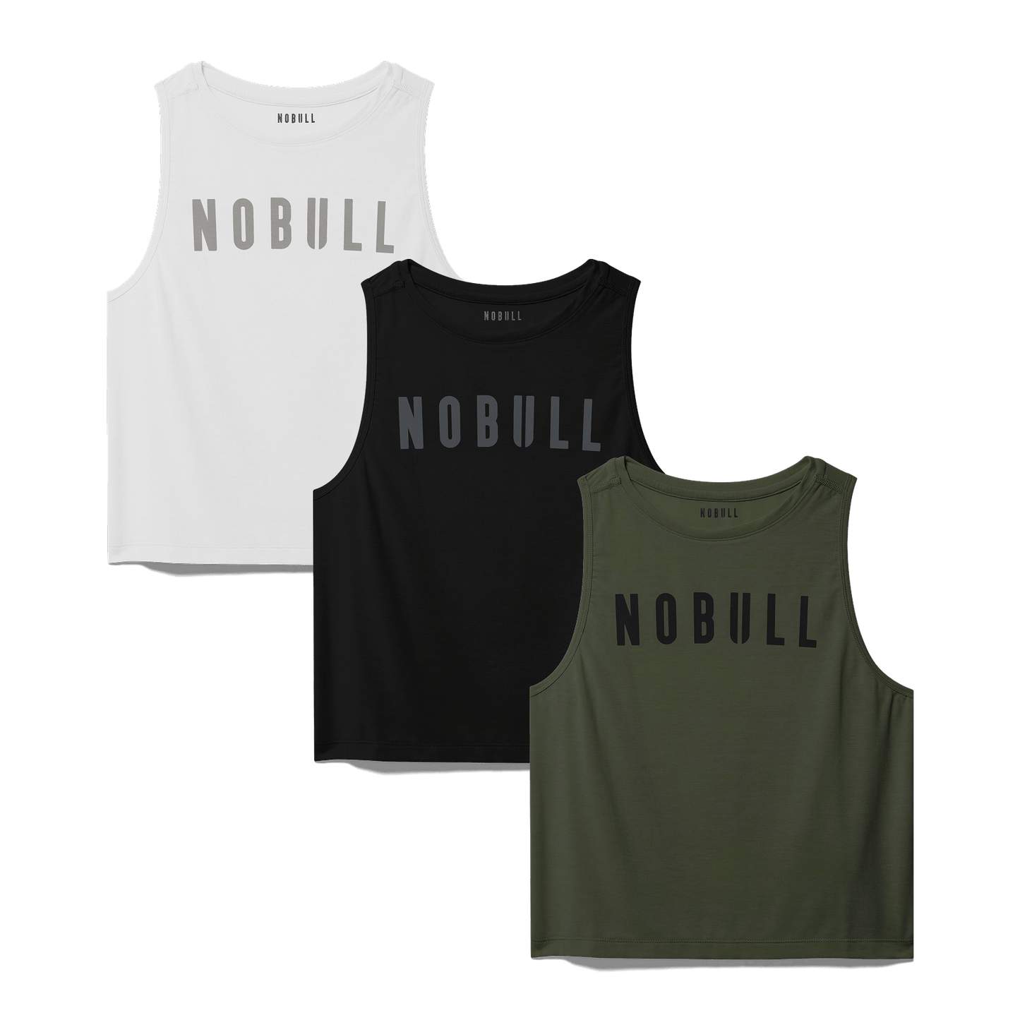 Black, White and Dark Army NOBULL Muscle Tanks