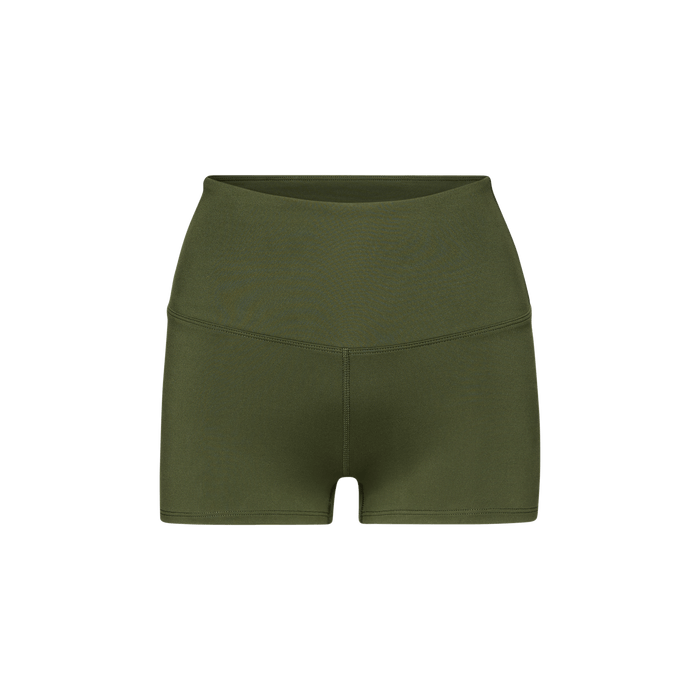 Women's Dark Army High-Rise Matte Short 2" Silhouette Angle