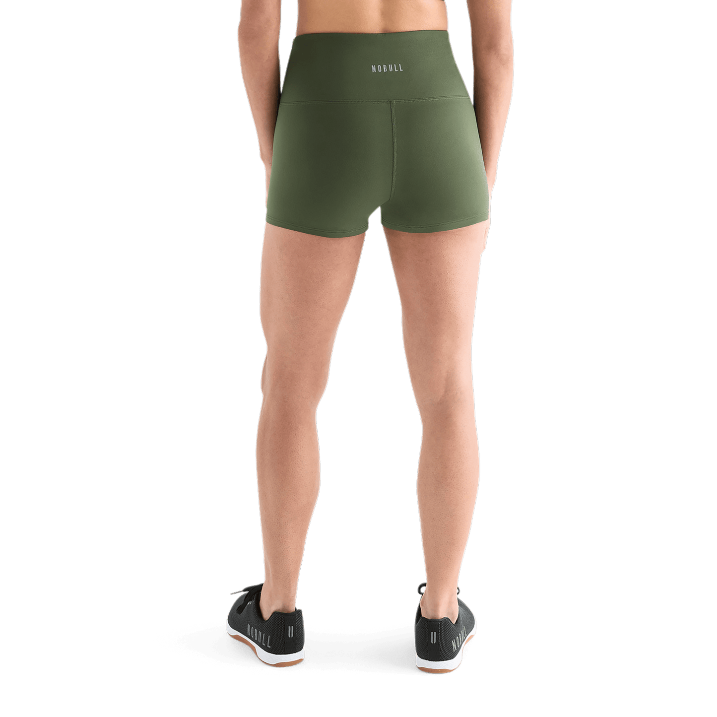 Women's Dark Army High-Rise Matte Short 2" Back Angle