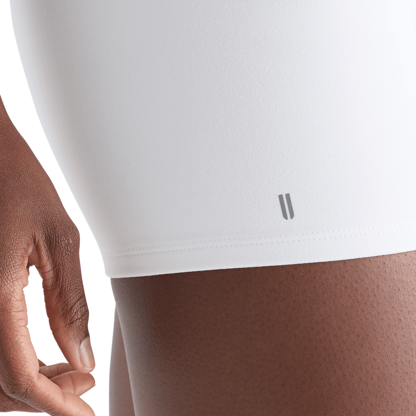 Women's White High-Rise Matte Short 4" Logo Angle
