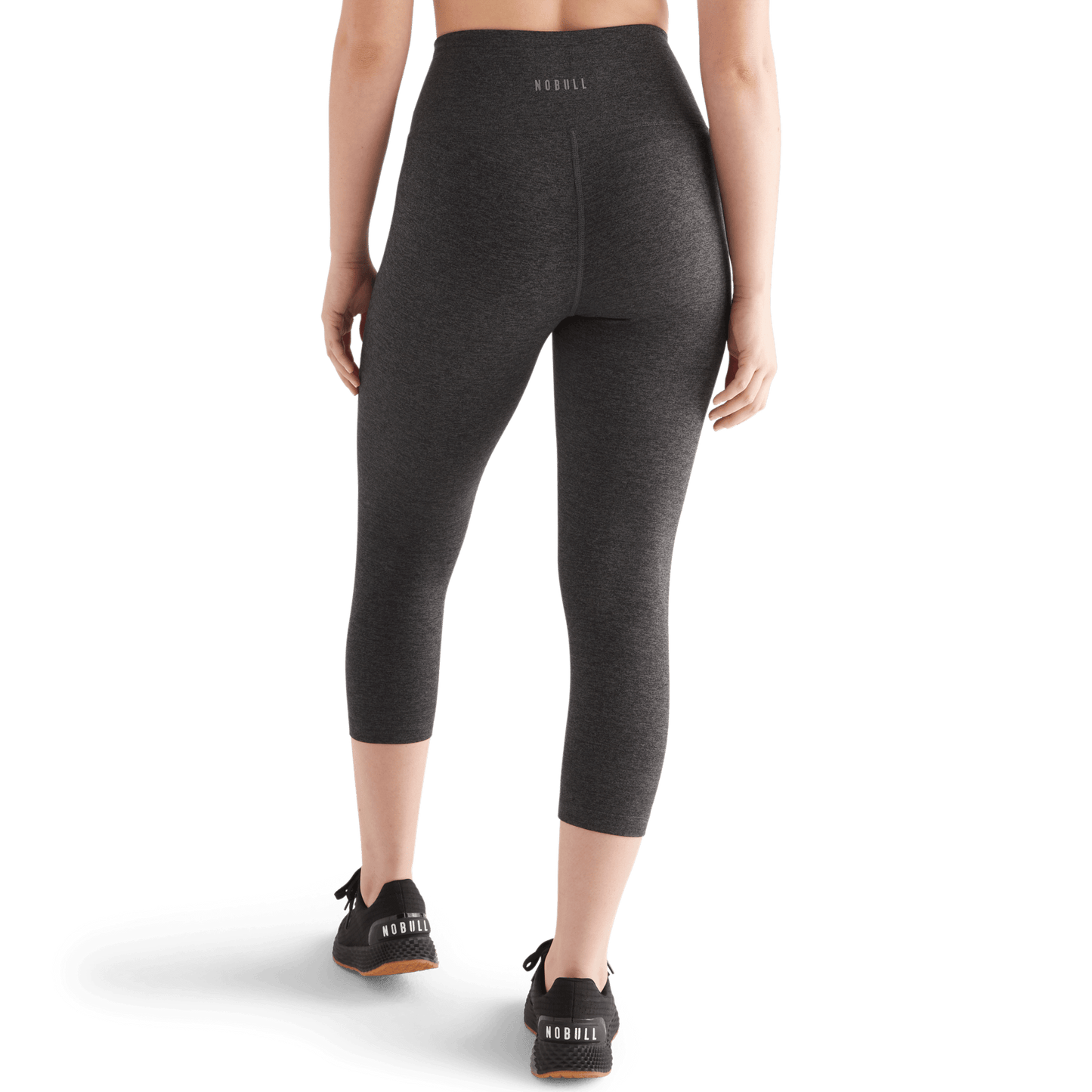 Women's Charcoal Heather Matte High-Rise Tight 21" Back Angle
