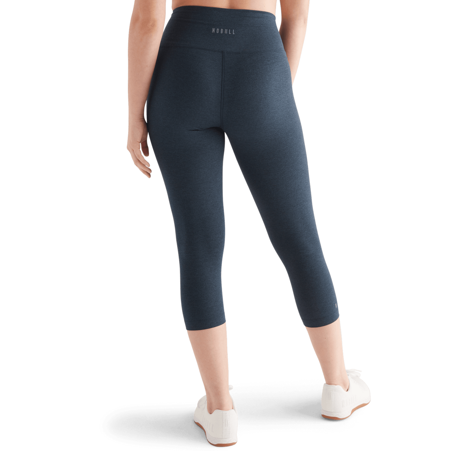 Women's Midnight Heather Matte High-Rise Matte Tight 21" Back Angle