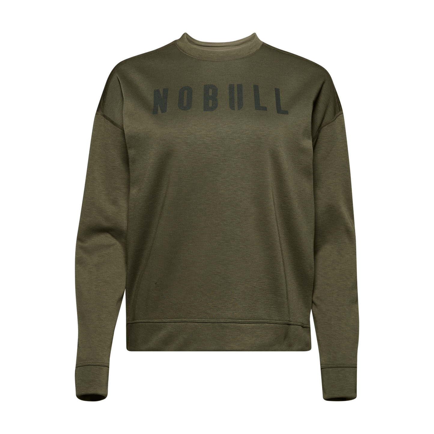 Women's Army Green NOBULL Crew Sweatshirt Silhouette Angle