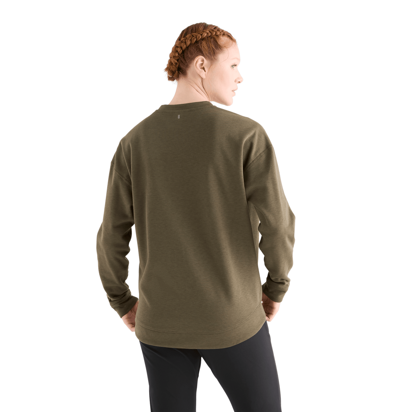Women's Army Green NOBULL Crew Sweatshirt Back Angle
