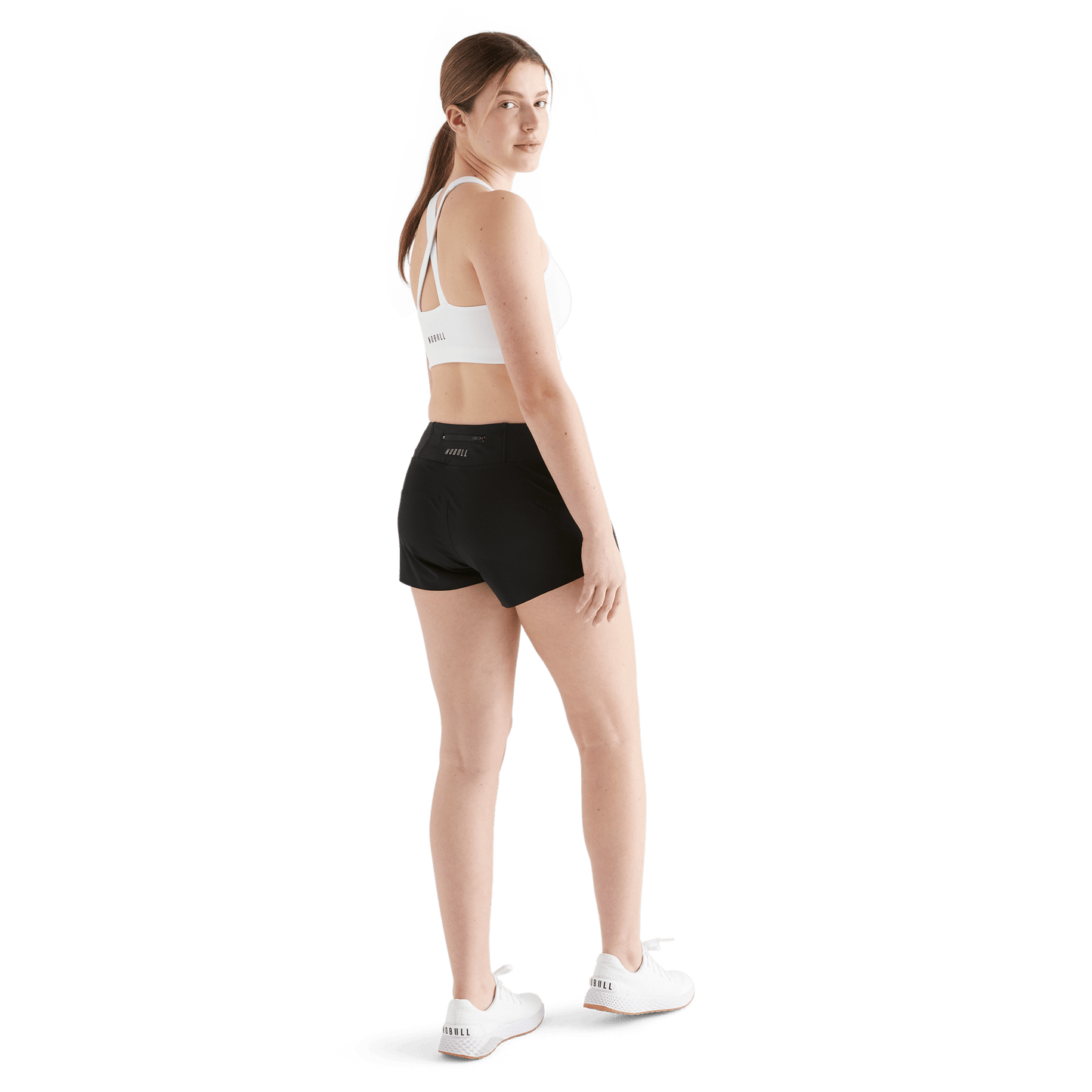 Women's Black Pace Short 3" Back Full Body Angle