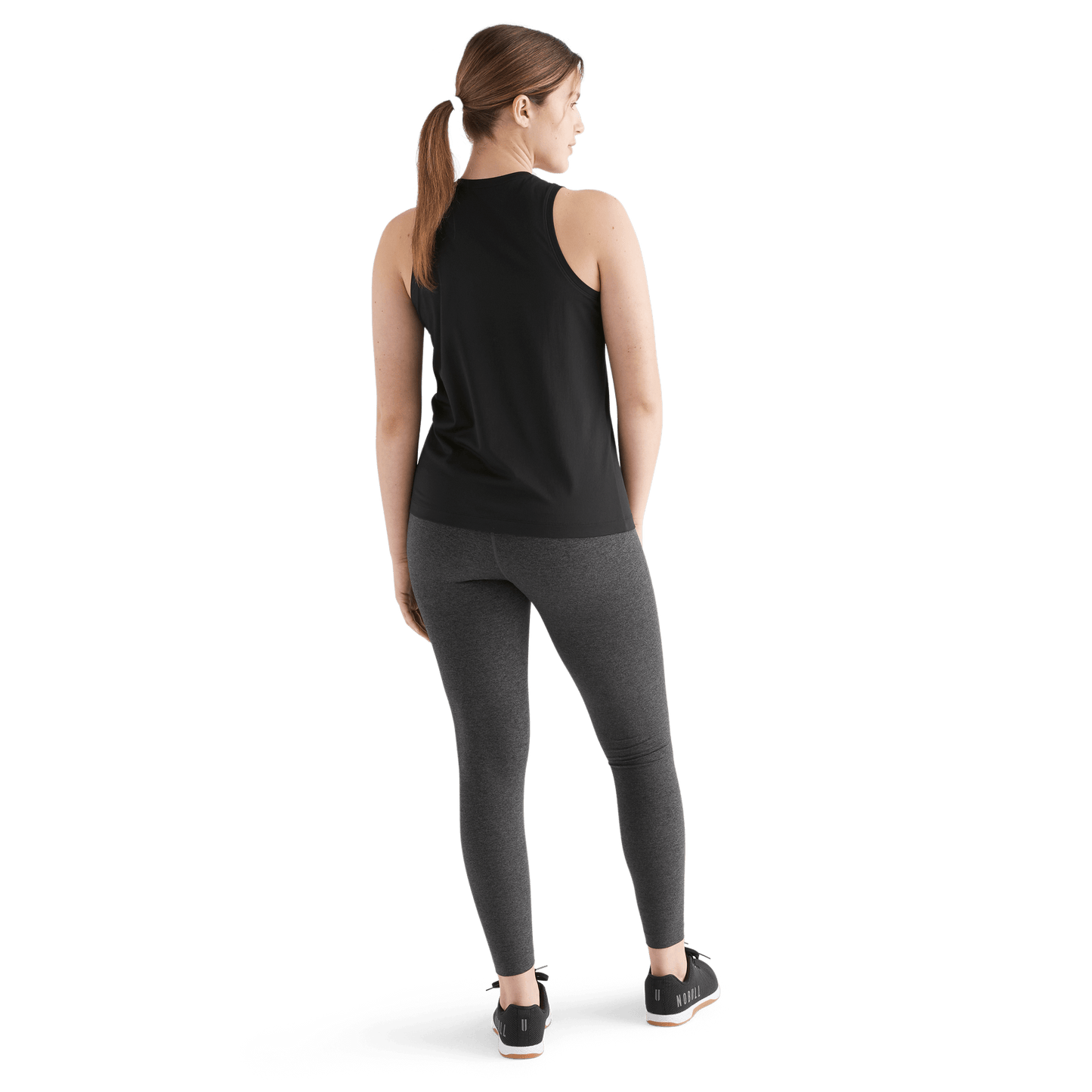 Women's Black Deltapeak® Micro Textured Tank Back Full Body Angle