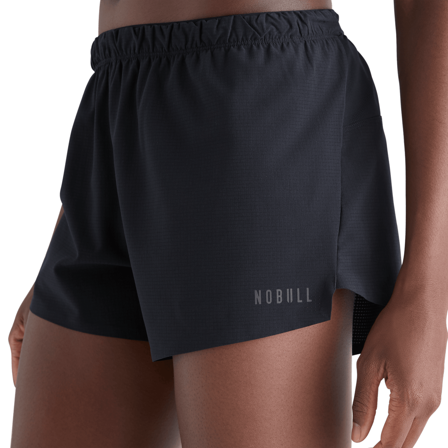Women's Black Hybrid Short 3" NOBULL Angle