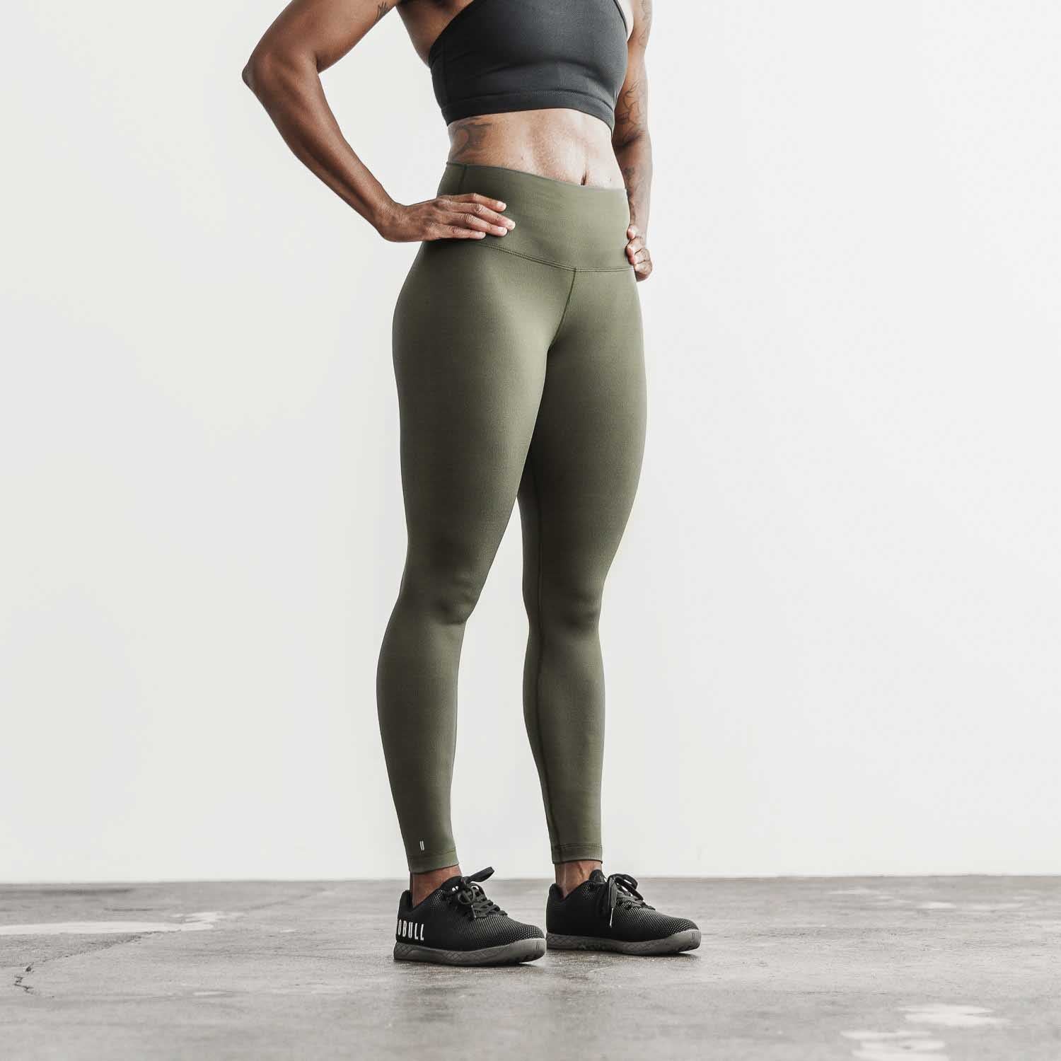Women's High Waist Workout Yoga Pants Athletic Legging - Army Green / S