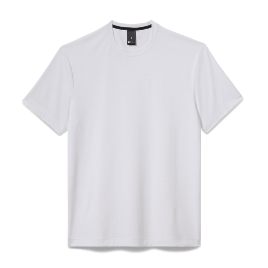 White Men's Public Rec Adapt Tee Flat Lay Angle.