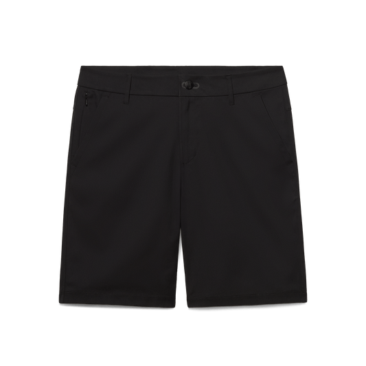 Black Public Rec Dealmaker Chino+ Short Flat Lay Angle.